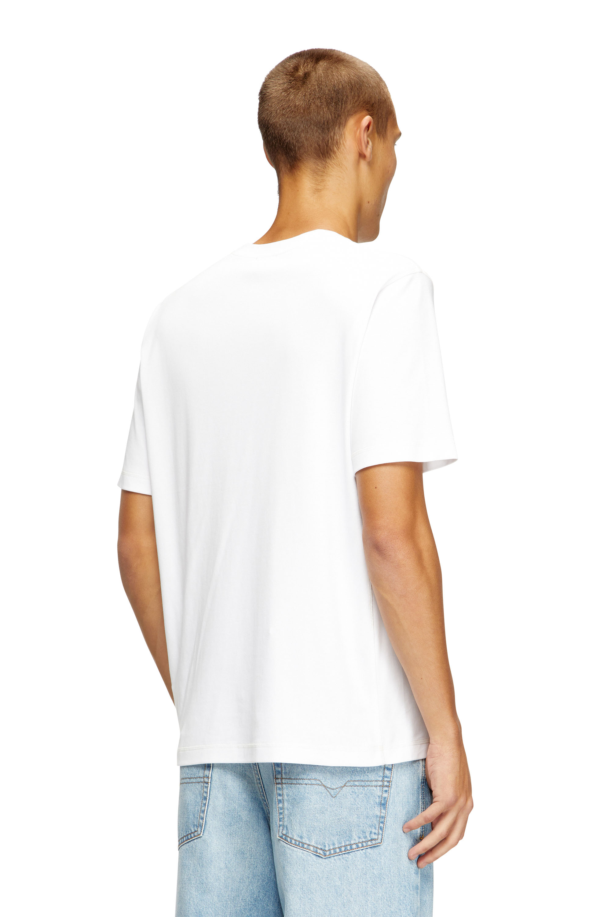 Diesel - T-MADJUST-TR, Camiseta regular con cuello redondo y Oval D Hombre in Blanco - 4