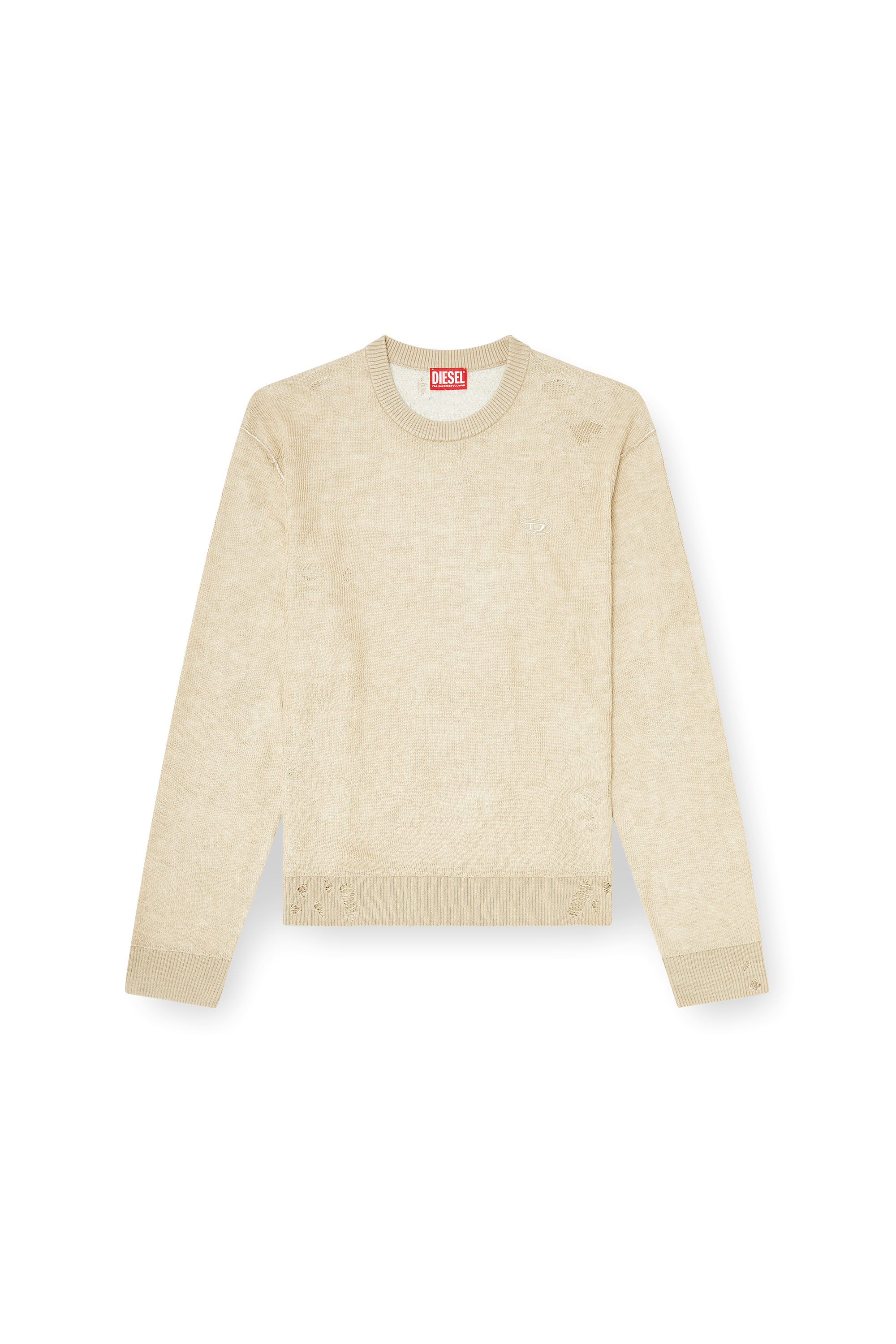 Diesel - K-DAIANAS, Jersey de lino destruido Hombre in Marr&oacute;n - 2