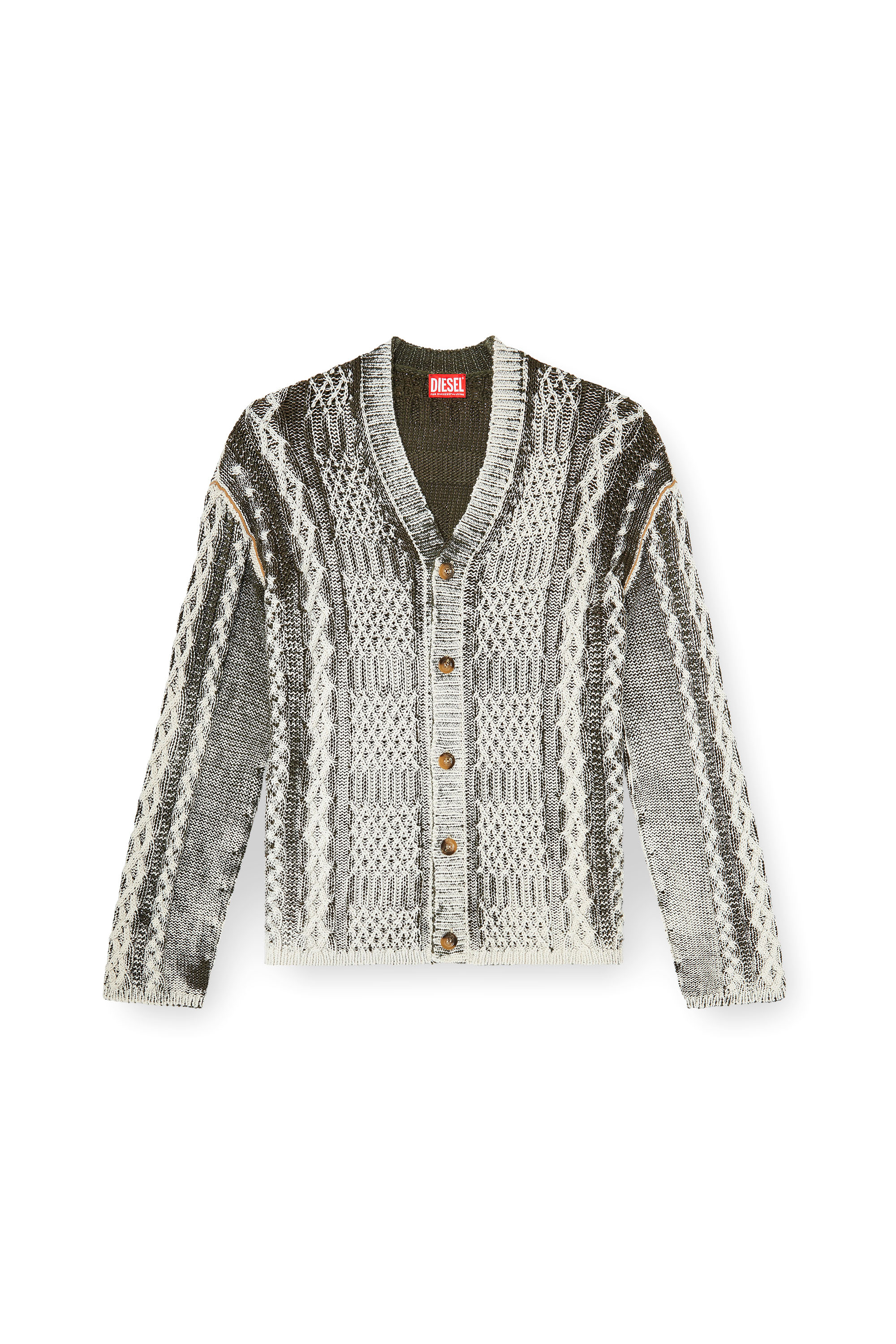 Diesel - K-MIOTO, C&aacute;rdigan de punto trenzado tratado Hombre in Multicolor - 2