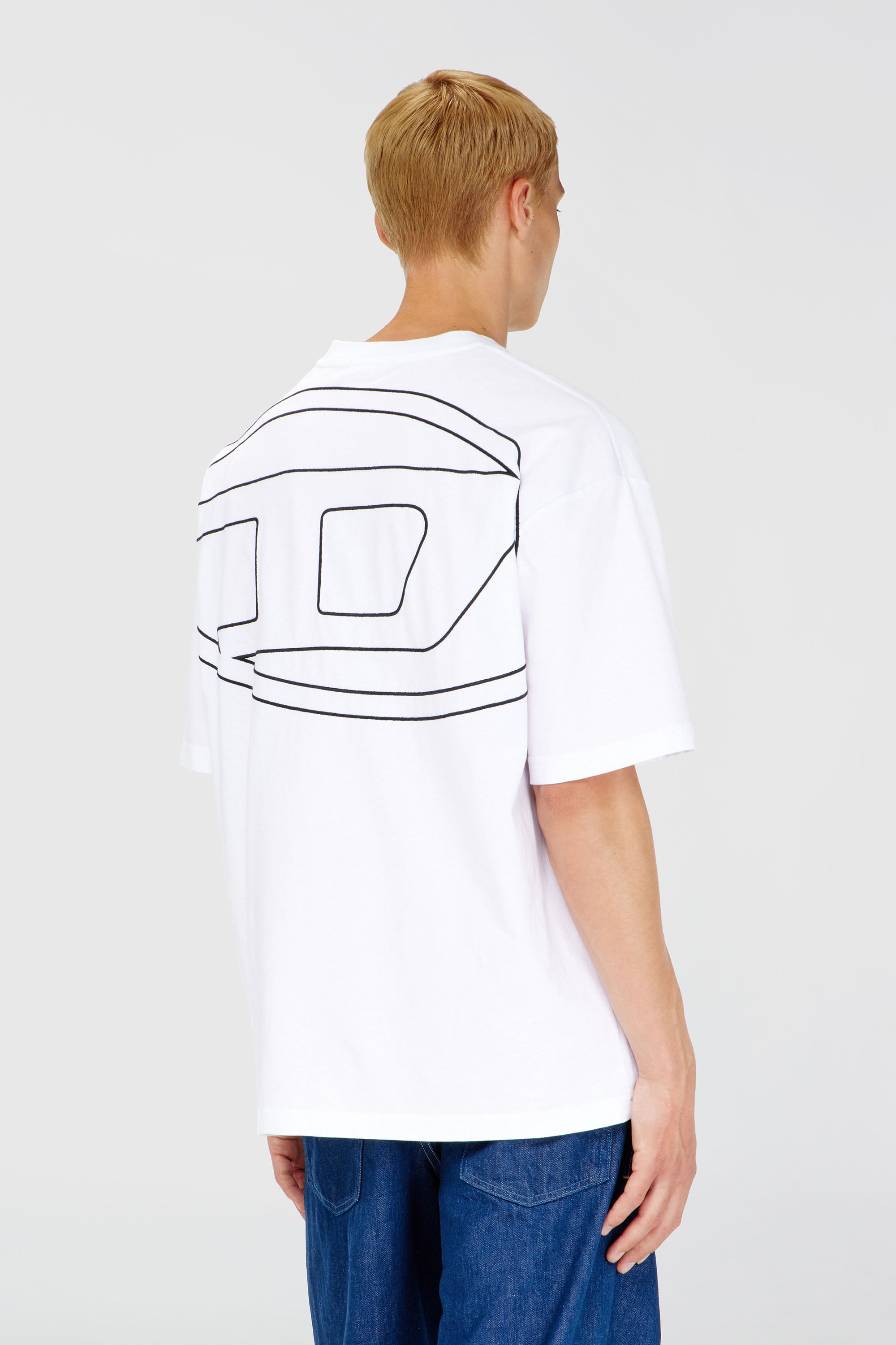T-Shirt oversize de hombre con maxi D ovalada bordada | Diesel