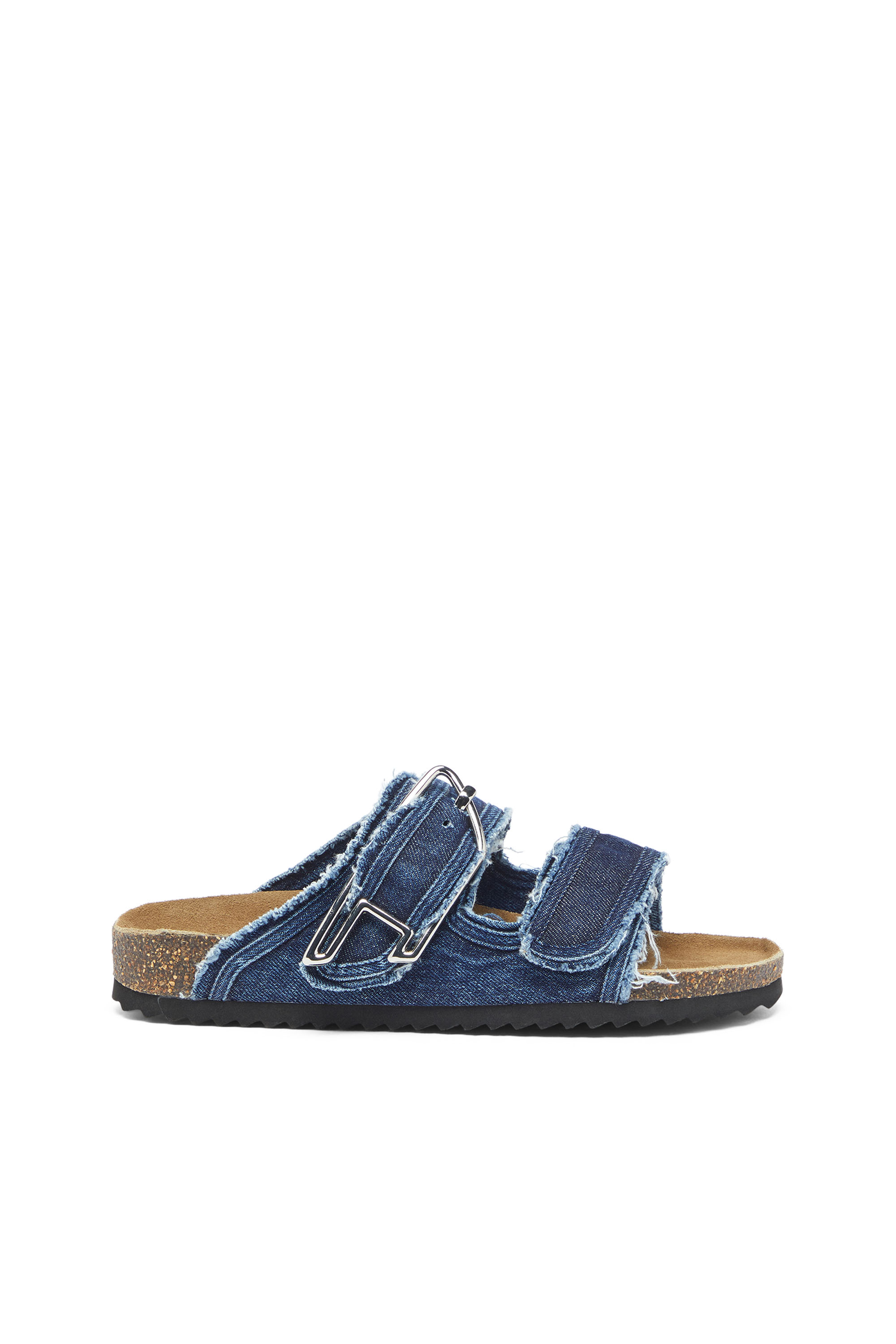 Diesel - D-WOODSTOCK D SANDAL W, D-Woodstock - Sandalia con tiras de denim deshilachadas Mujer in Azul marino - 1