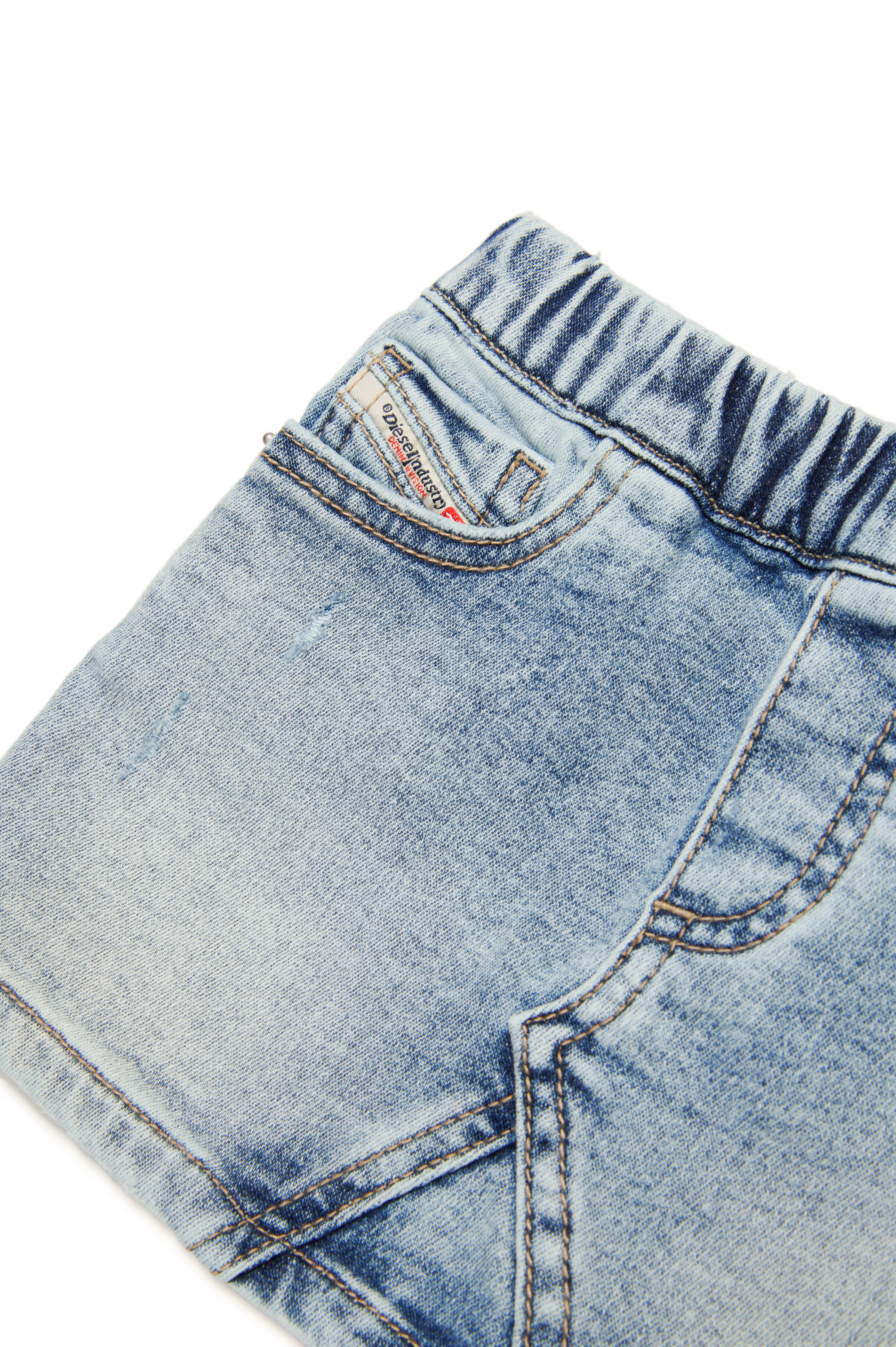 Diesel - GERRYB JJJ, Minifalda de JoggJeans con efecto desgastado Mujer in Azul marino - 4
