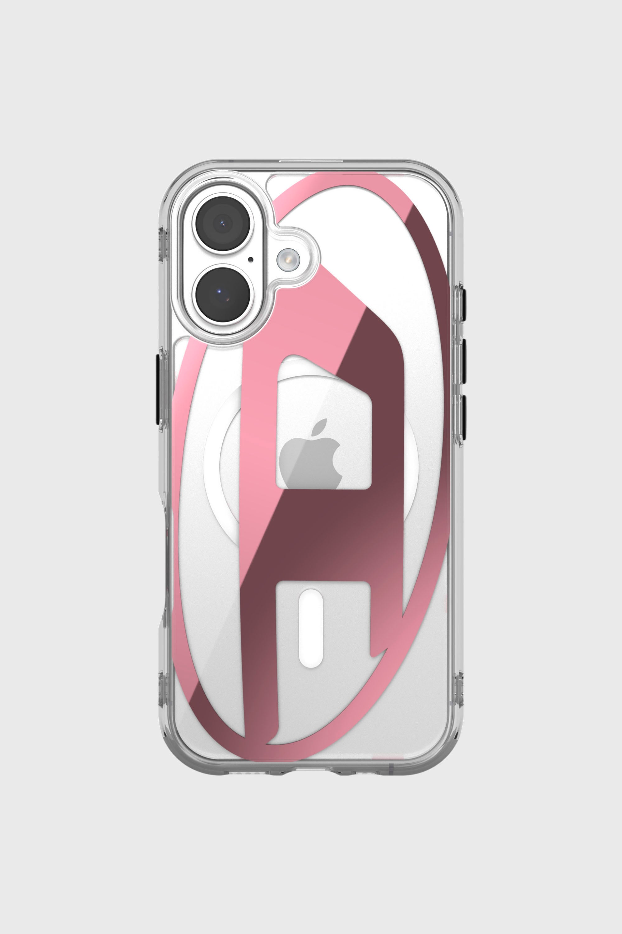 Diesel - 60419 AOP CASE, Funda met&aacute;lica Oval D con Magsafe para iPhone 17 Unisex in Rosa - 2