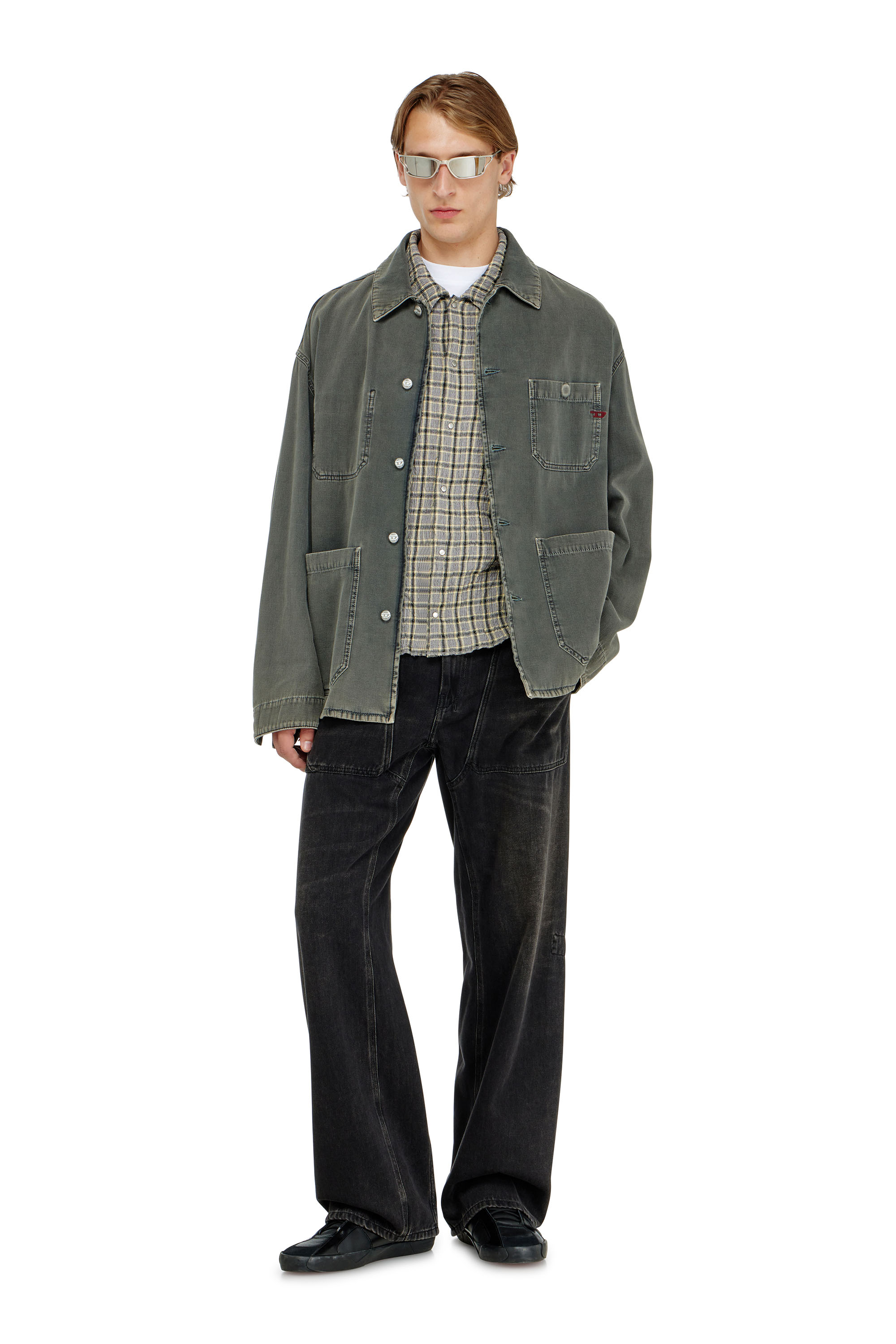 Diesel - S-SEERK, Camisa de cuadros con efecto seersucker Hombre in ToBeDefined - 2