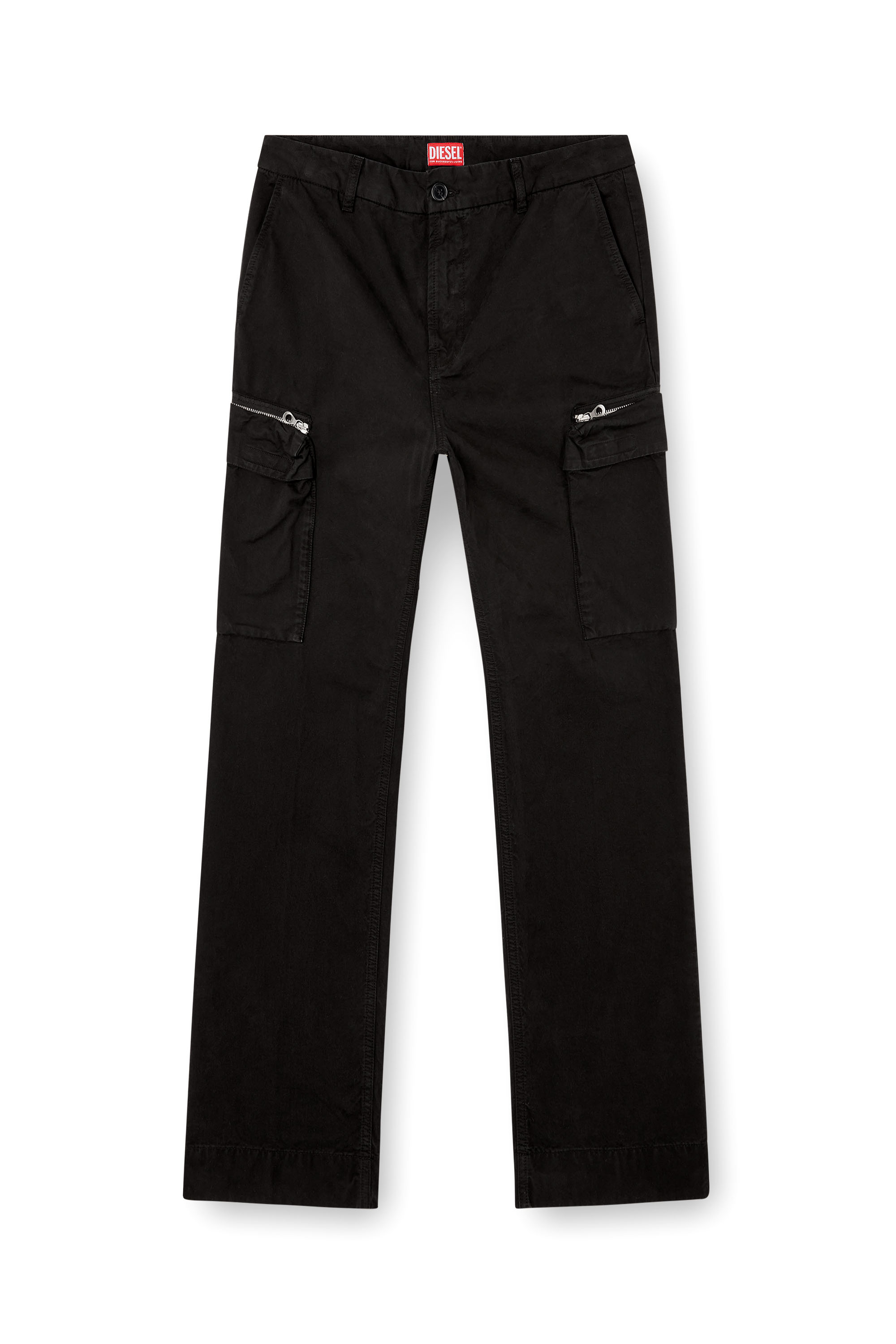 Diesel - P-YE, Pantalones de sarga en color melocotón desteñido Hombre in Negro - 3