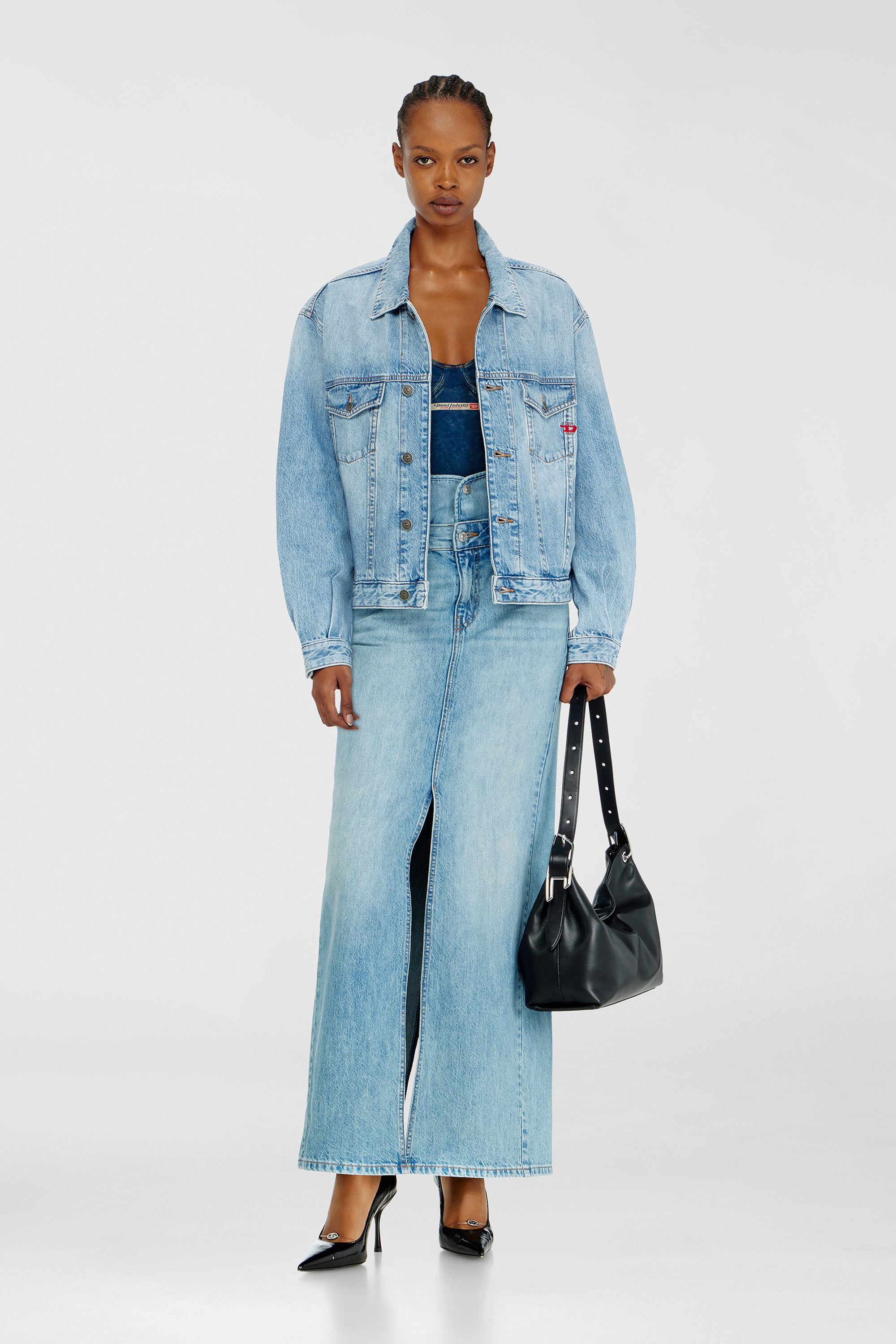 Diesel - D-RANGER, Chaqueta trucker de denim Unisex in Azul marino - 2