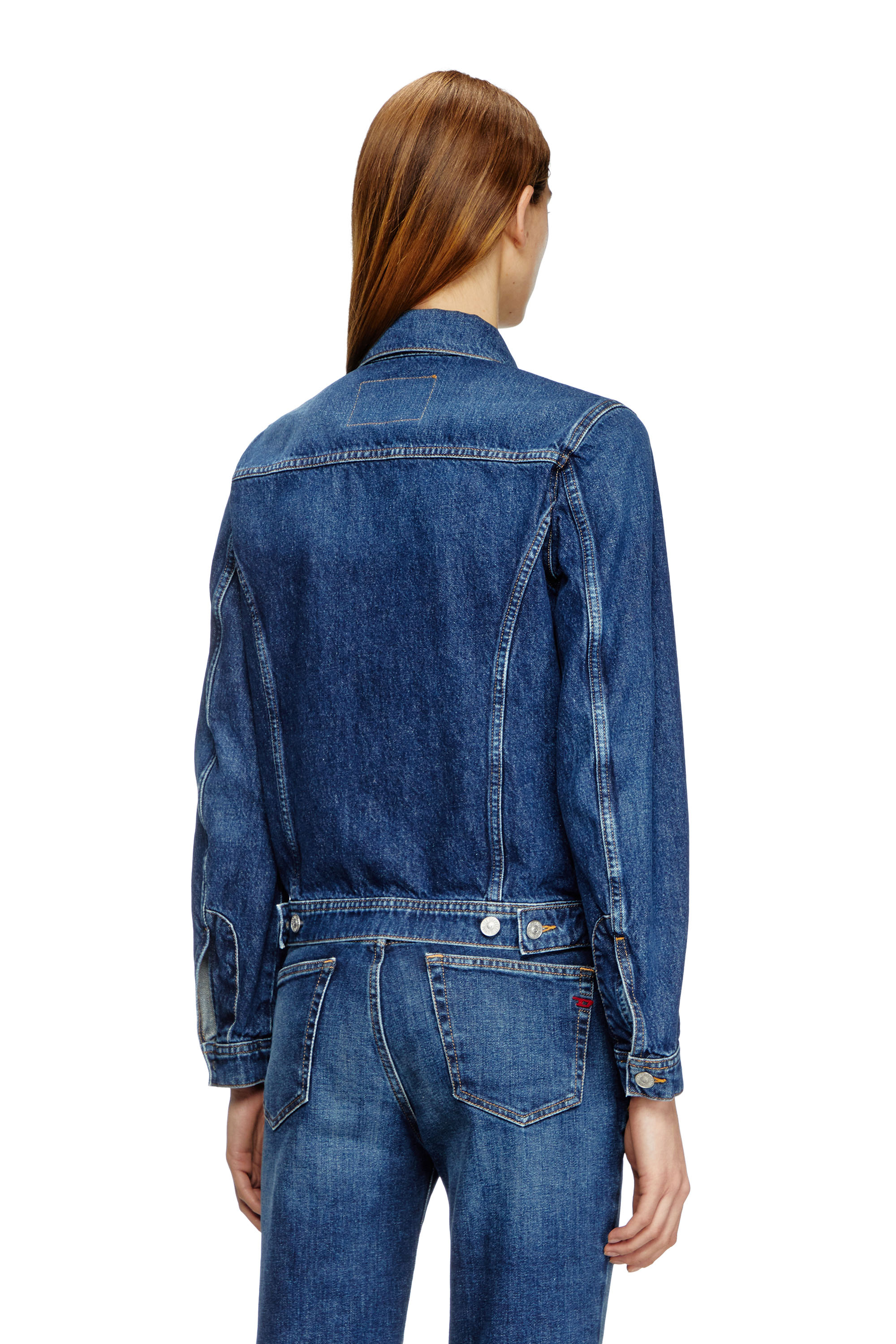 Diesel - DE-BONNY, Chaqueta trucker en denim Mujer in Azul marino - 4