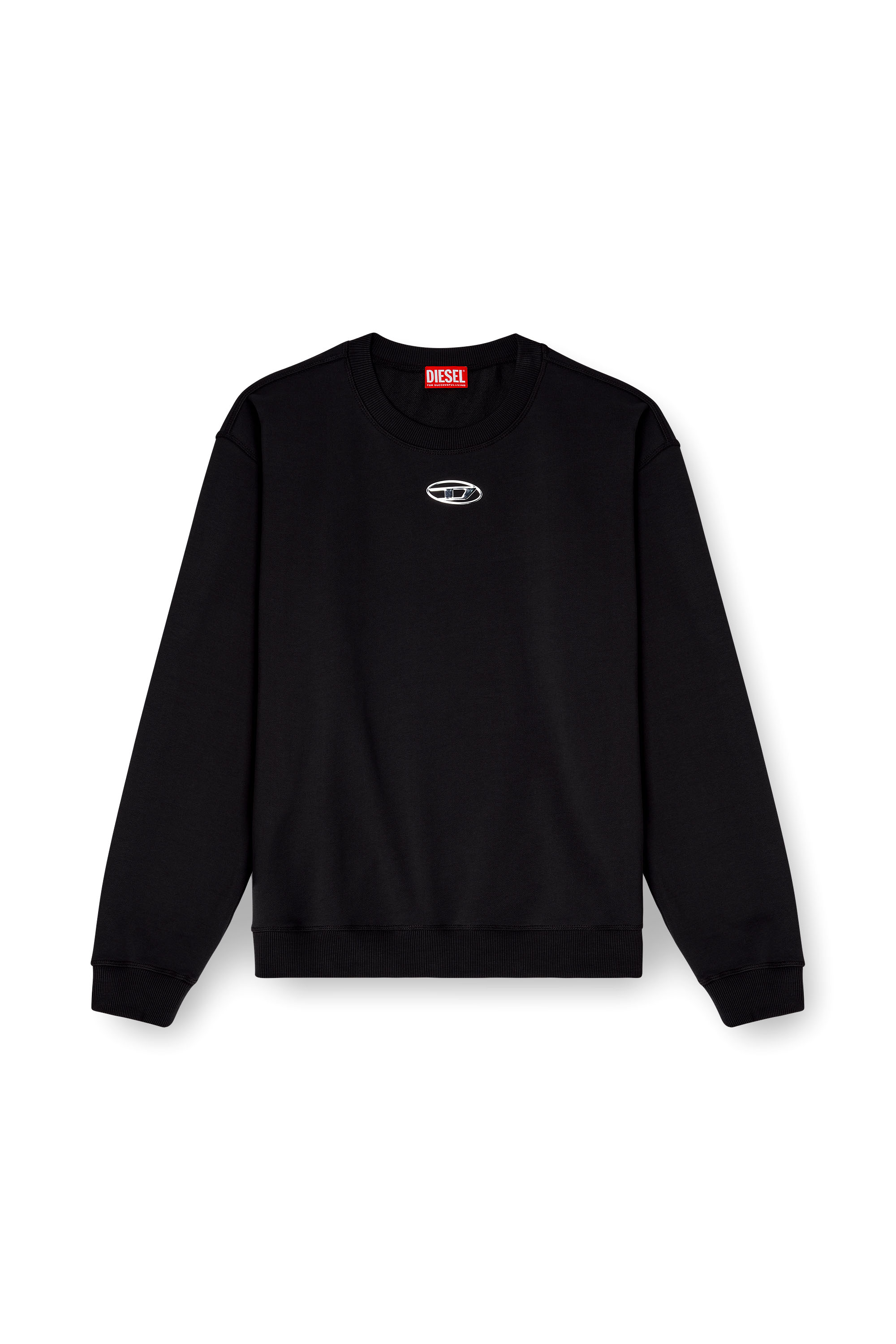 Diesel - S-NORM-IOD, Suéter regular con Oval D metálico Hombre in Negro - 3