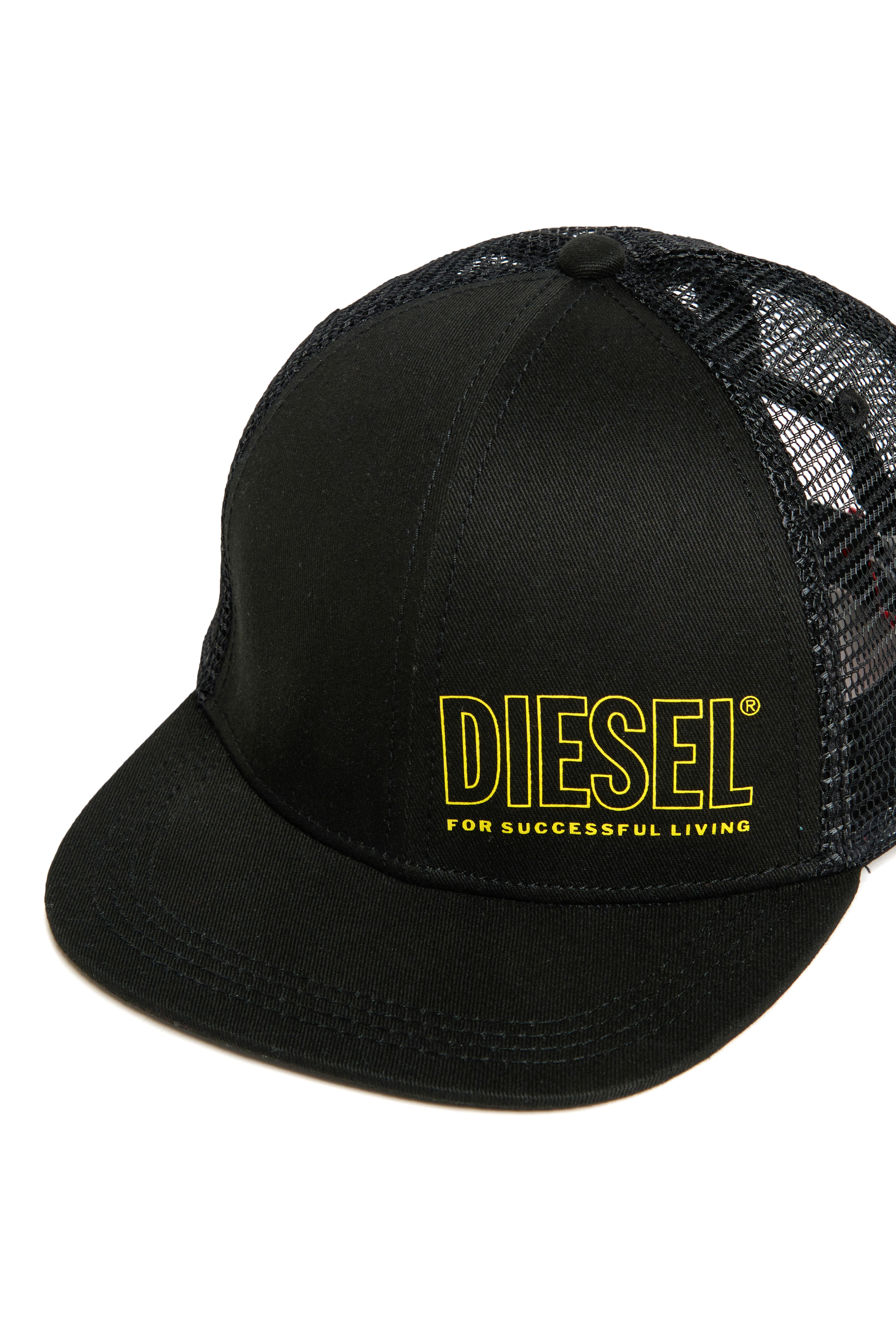 Diesel - FIDDIT, Gorra de b&eacute;isbol en algod&oacute;n y malla Hombre in Negro - 3