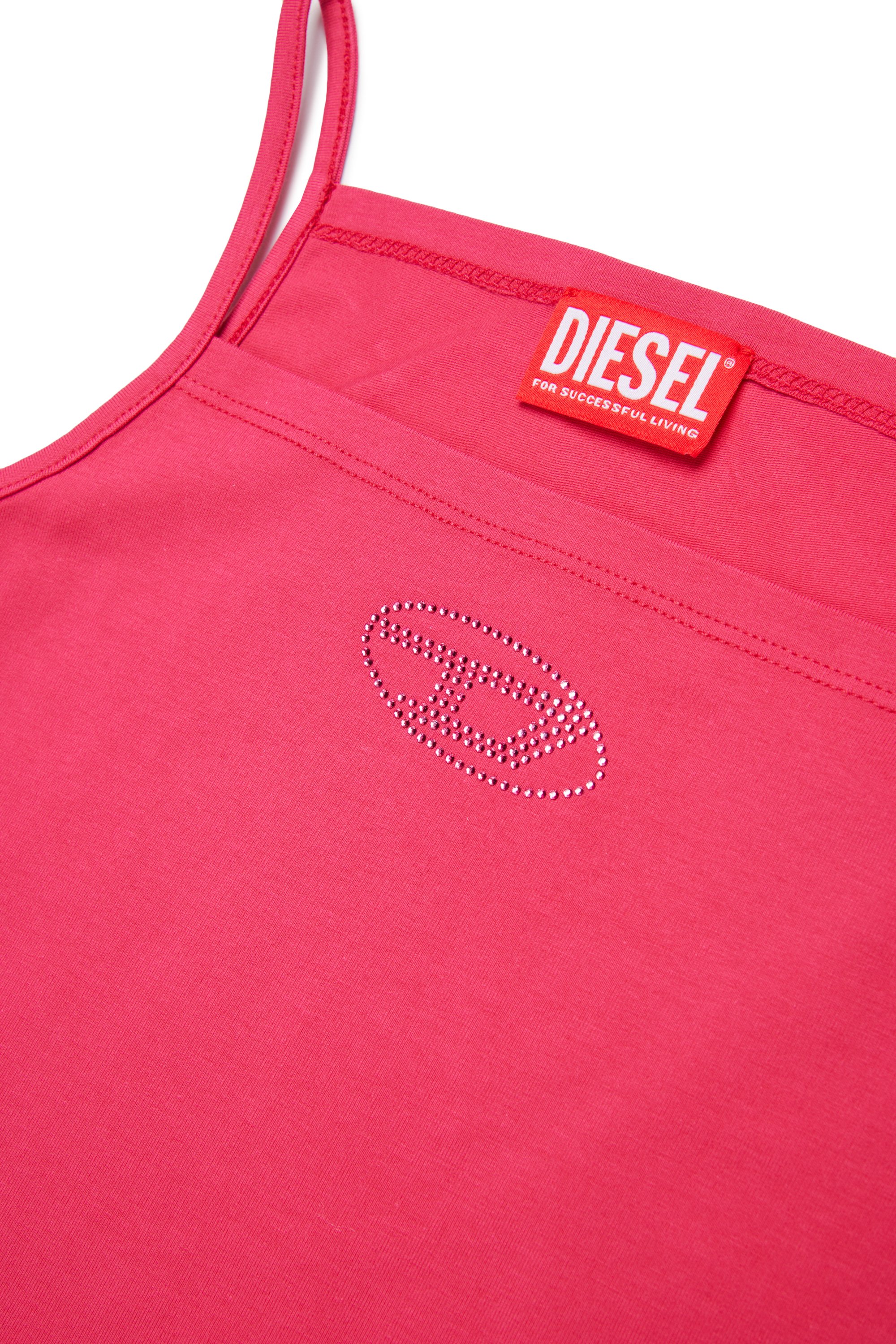 Diesel - TRIND, Top cami con logotipo Oval D de cristal Mujer in Rosa - 4