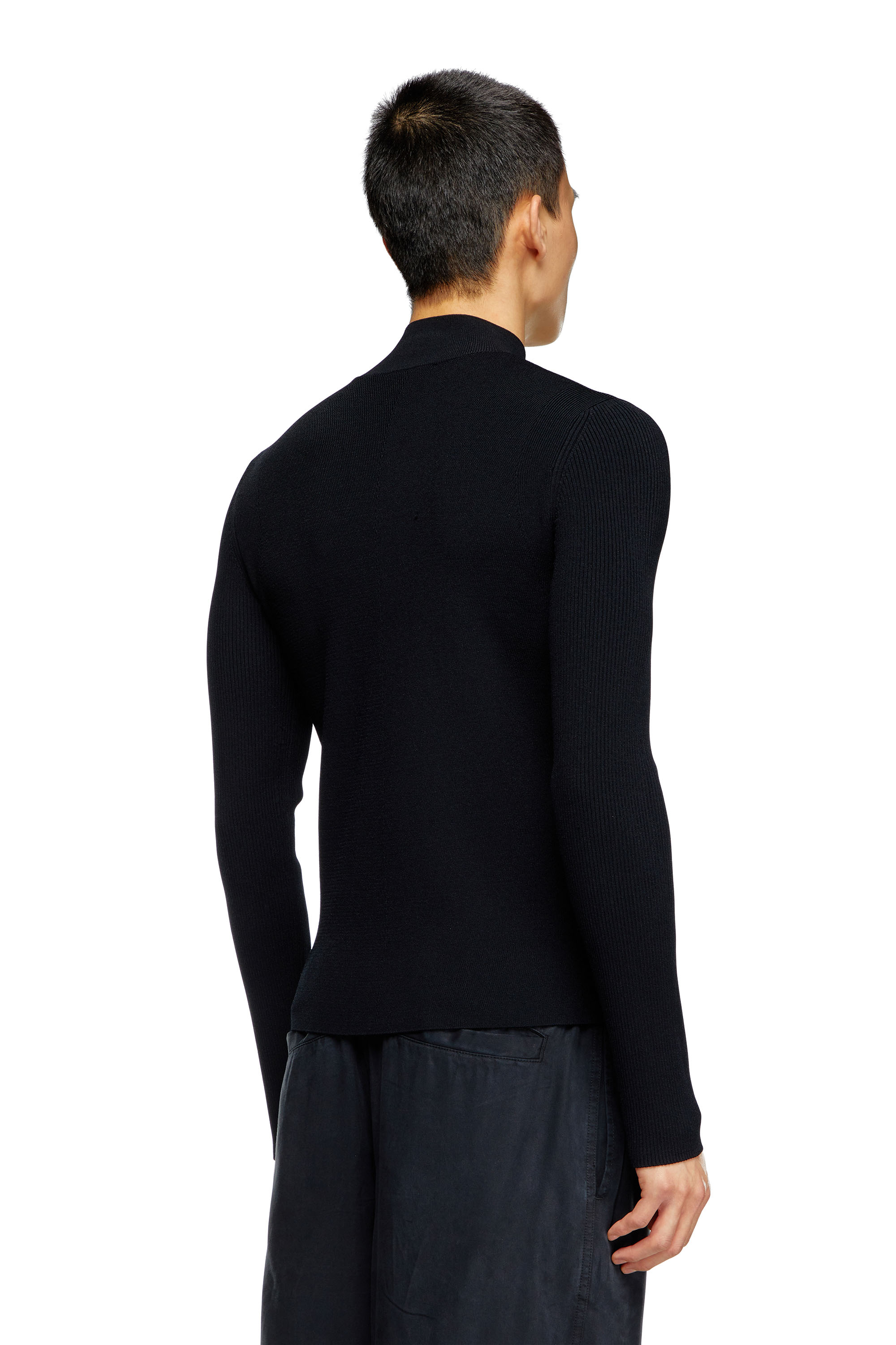 Diesel - K-ZACKARY, Jersey con medio cuello alto y Oval D Hombre in Negro - 4