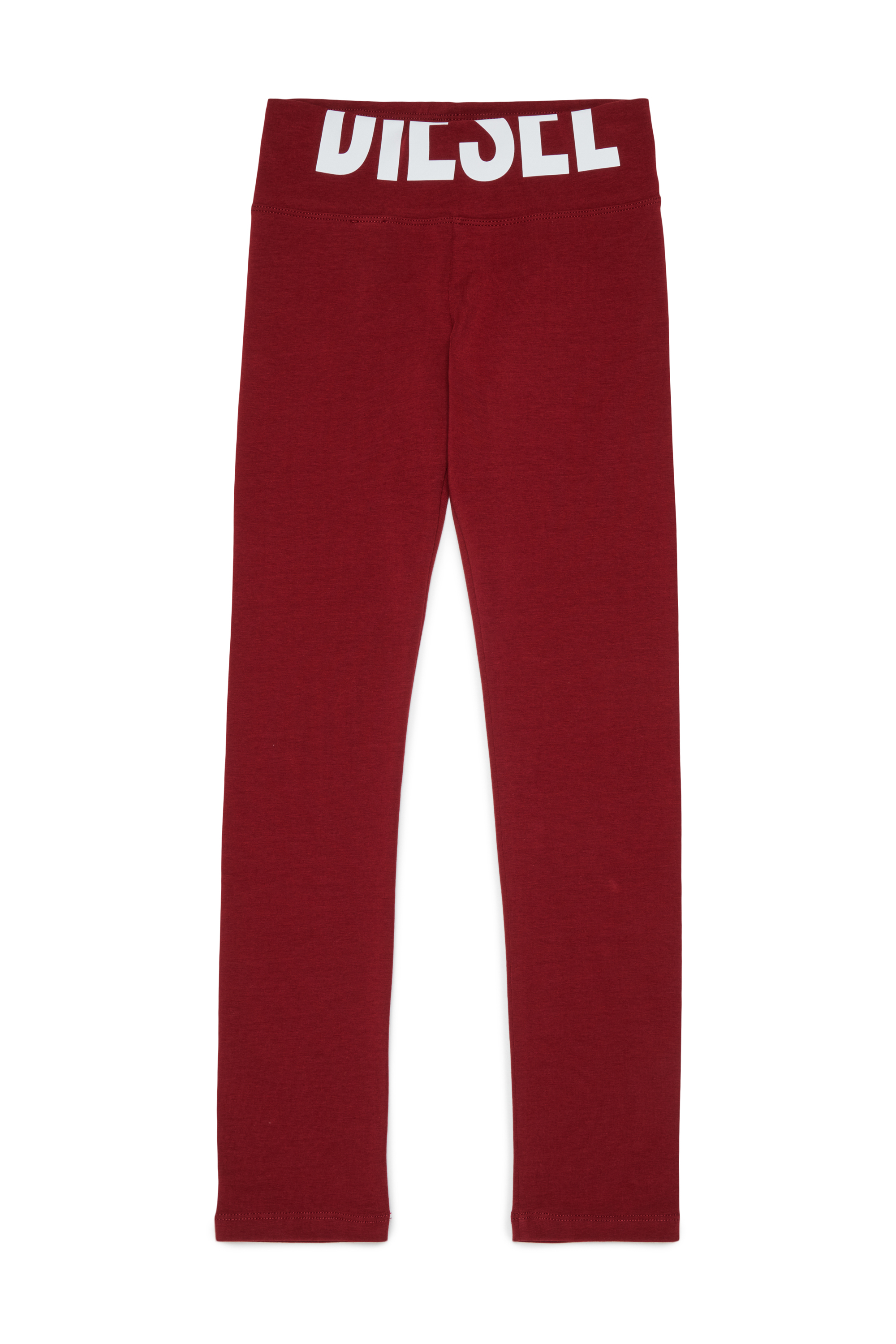 Diesel - PCEFY, Leggings de algod&oacute;n con logo recortado Mujer in Rojo - 1