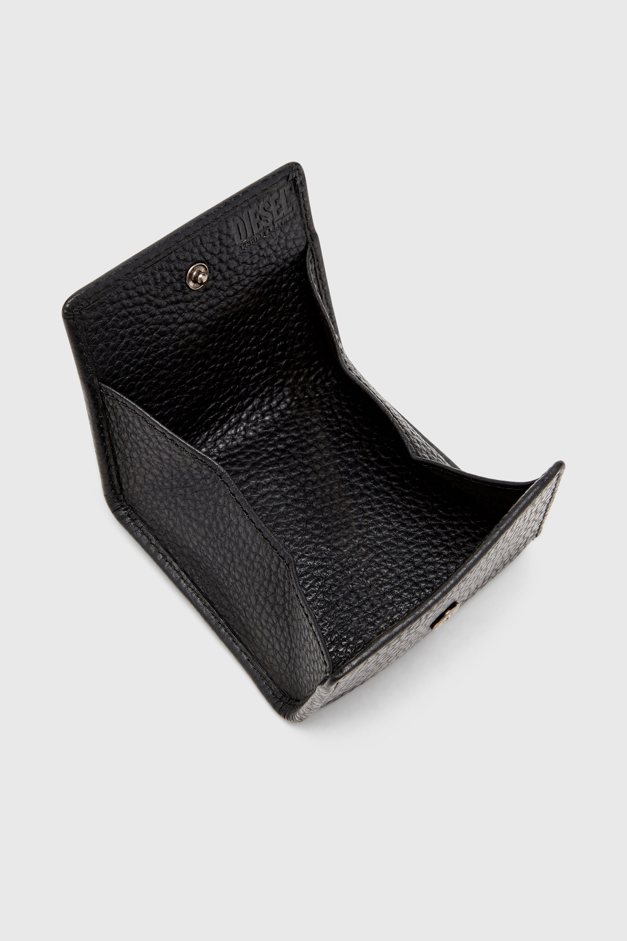Diesel - HISSU EVO COIN CASE, Monedero de cuero granulado Hombre in Negro - 3