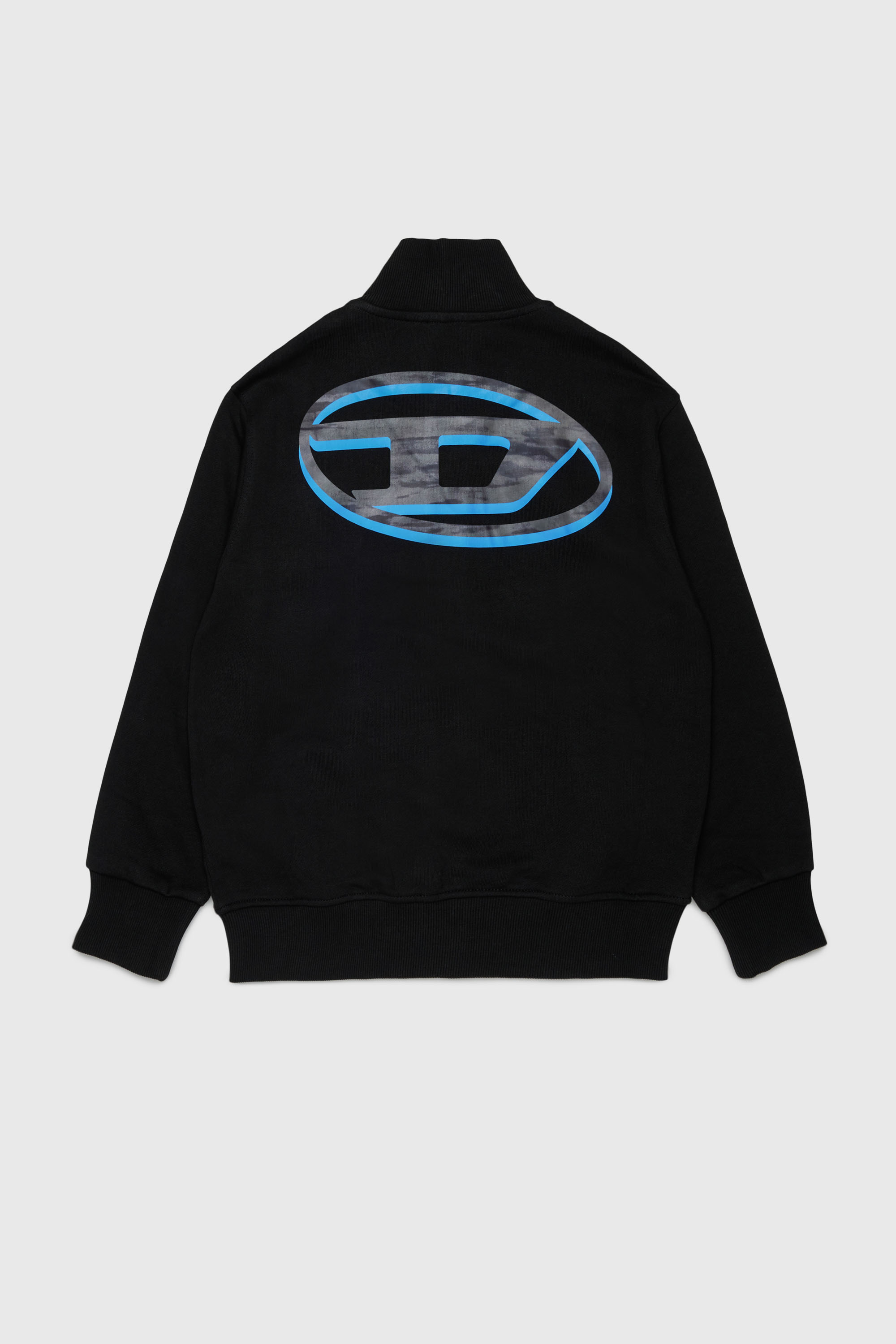 Diesel - SVELLYZIP OVER, Sudadera con cremallera y estampado Oval D bicolor Hombre in Negro - 2