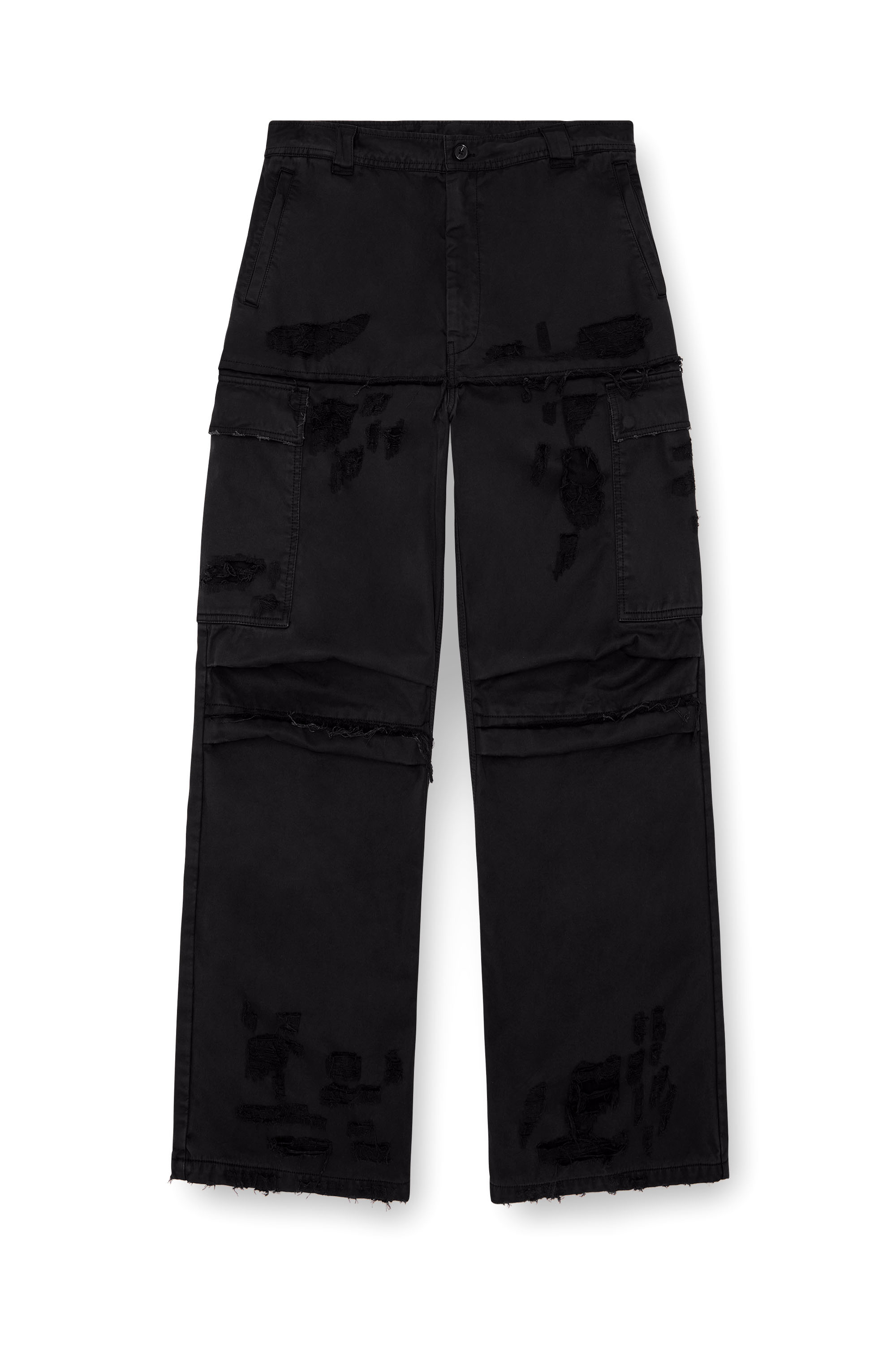 Diesel - P-OISE, Pantalones cargo de algodón dobby Hombre in Negro - 3