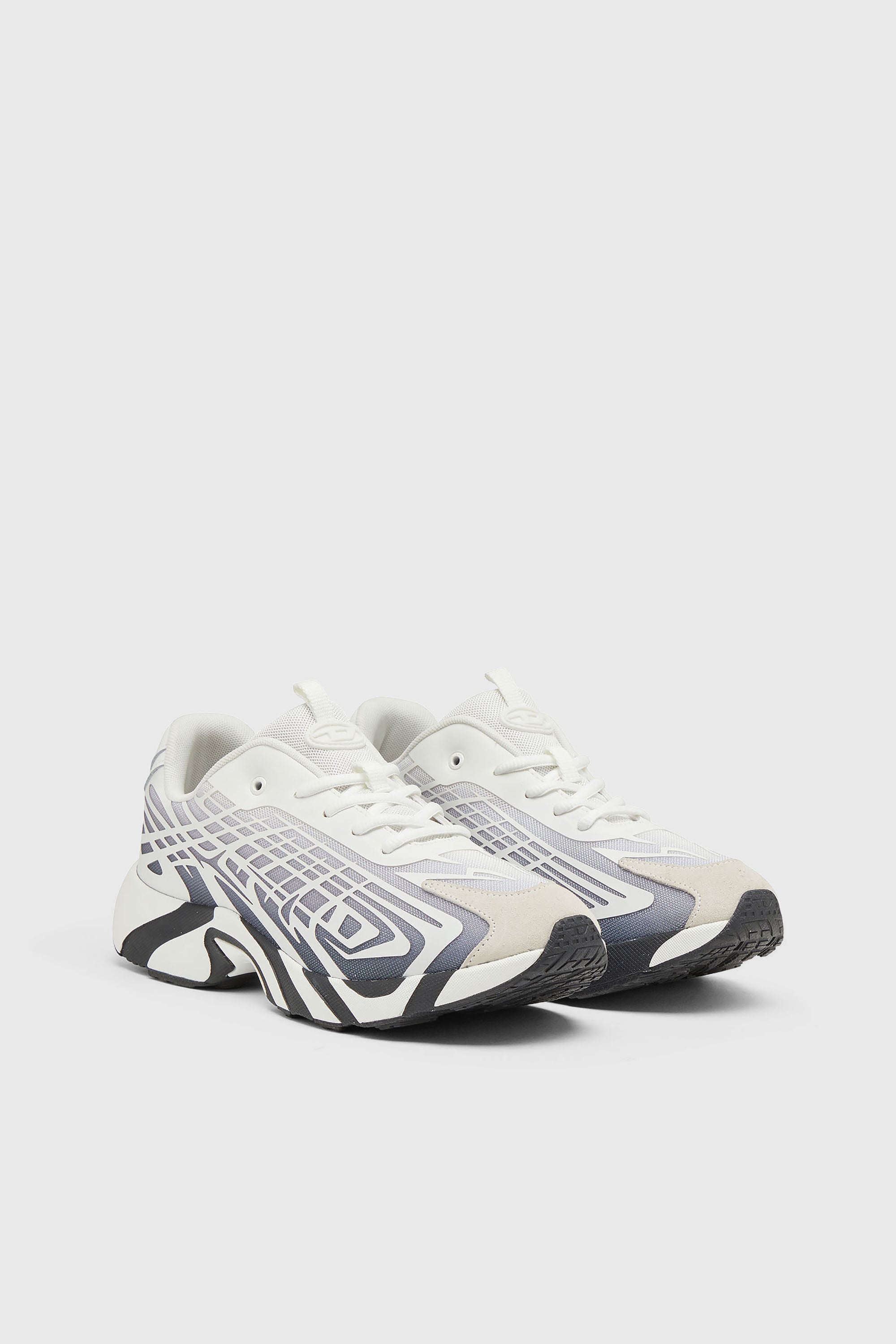 Diesel - S-D-VIT'S 500 LOW, D-Vit-Zapatillas en malla degradada de rayas Hombre in Blanco - 2