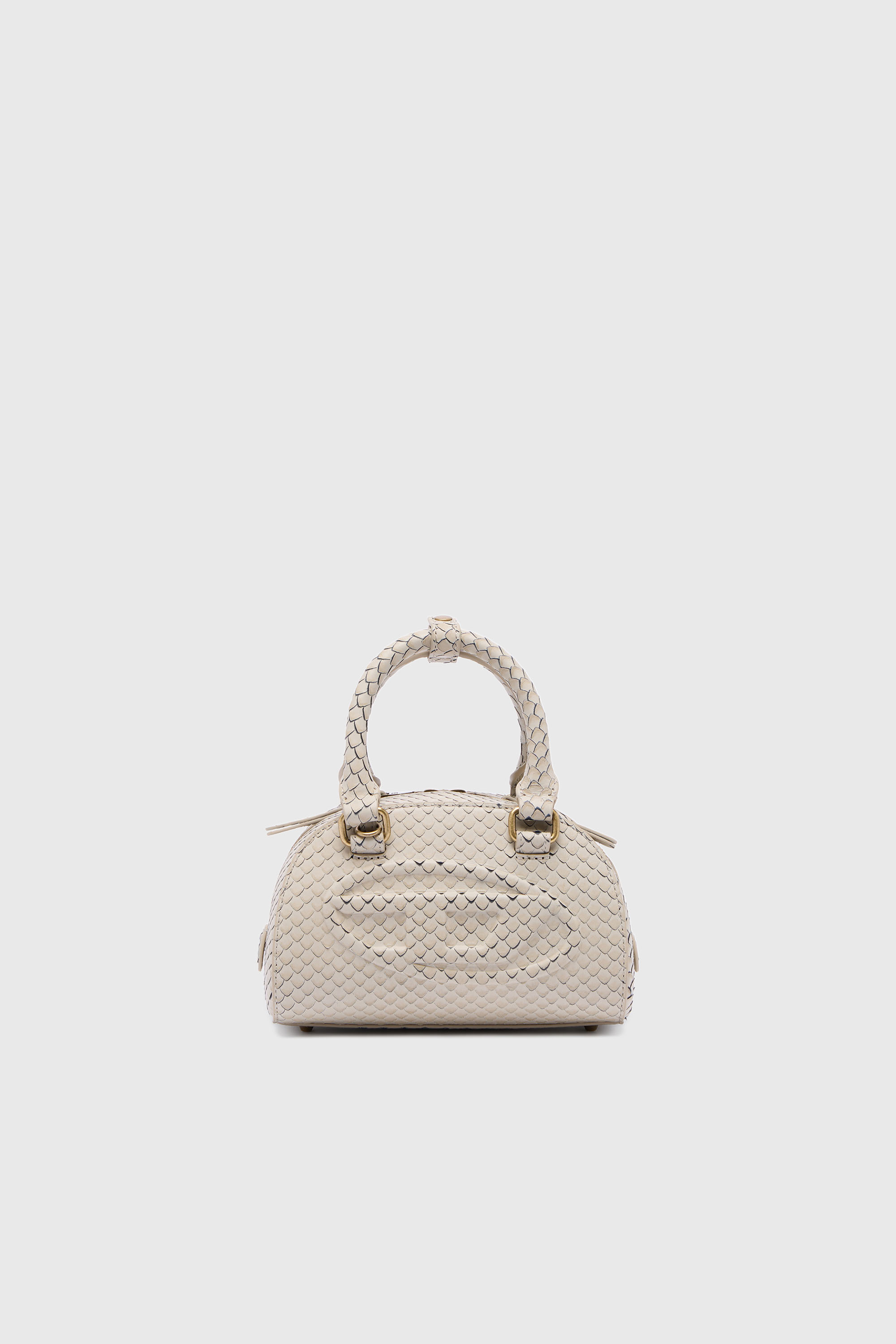 Diesel - 1DR DOME CROSSBODY, 1DR Dome-Peque&ntilde;o bolso bowling en piel efecto serpiente Mujer in Negro - 2