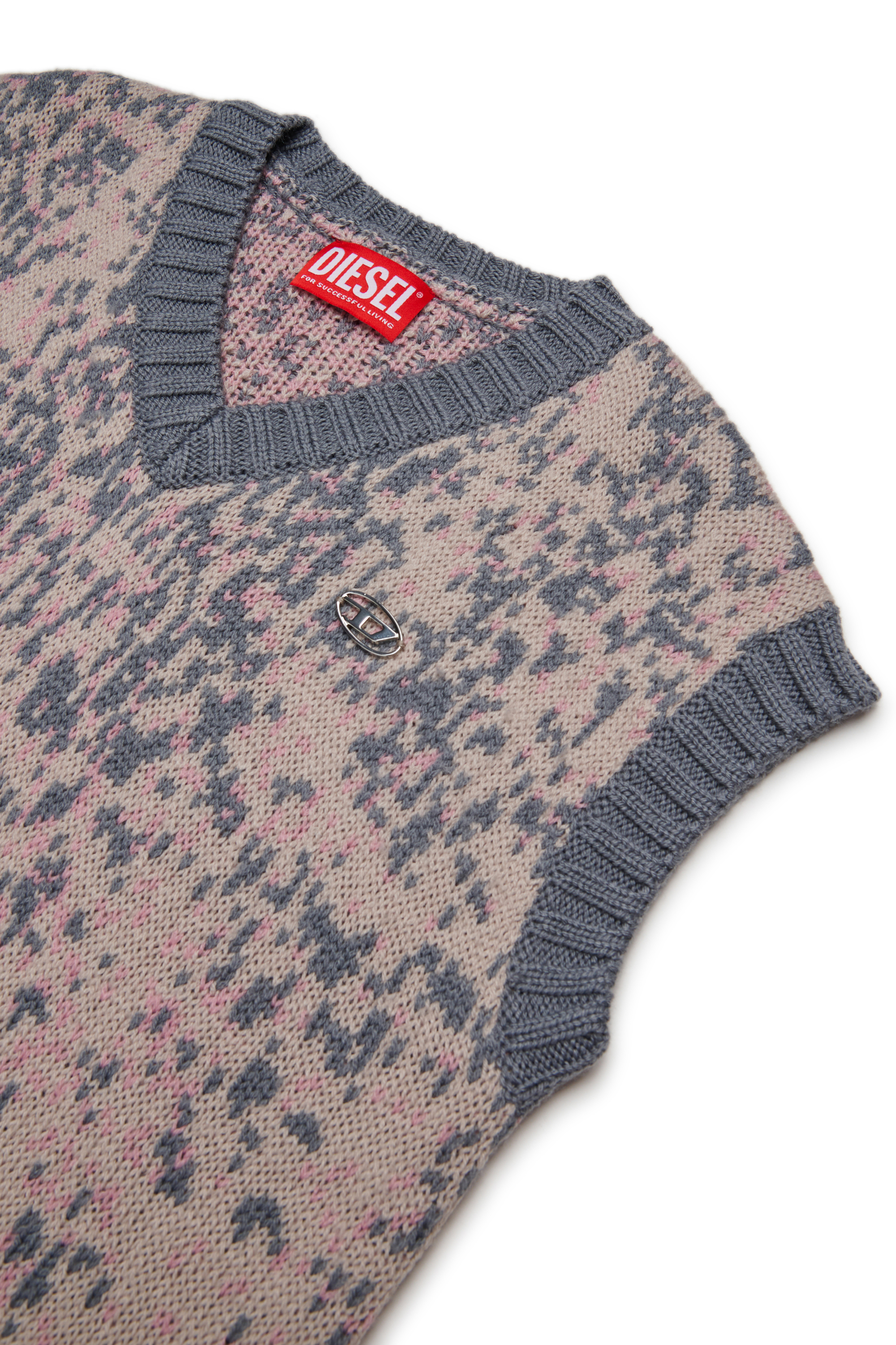 Diesel - DIAMA, Vestido de lana con escote en V Mujer in Rosa - 3