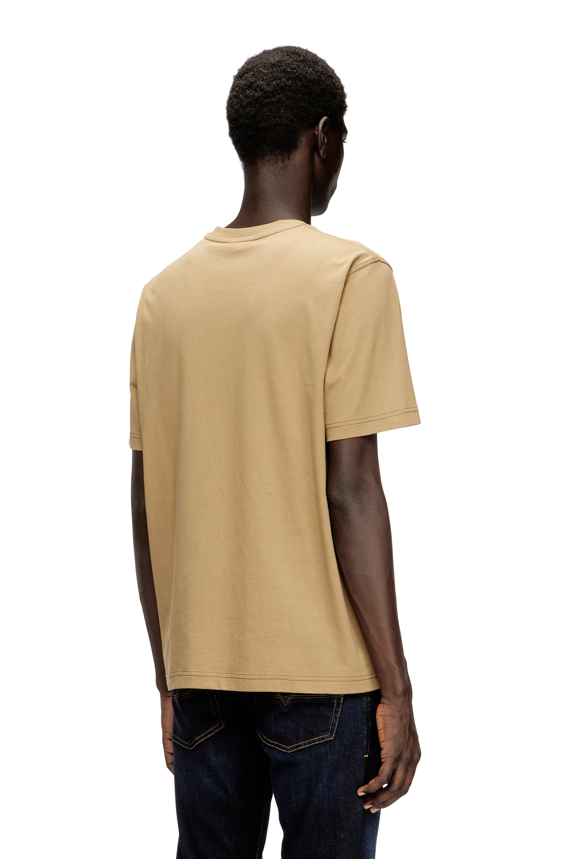 Diesel - T-ADJUST-V2, Camiseta de algodón ligero con logo desvaído. Hombre in Beige - 4