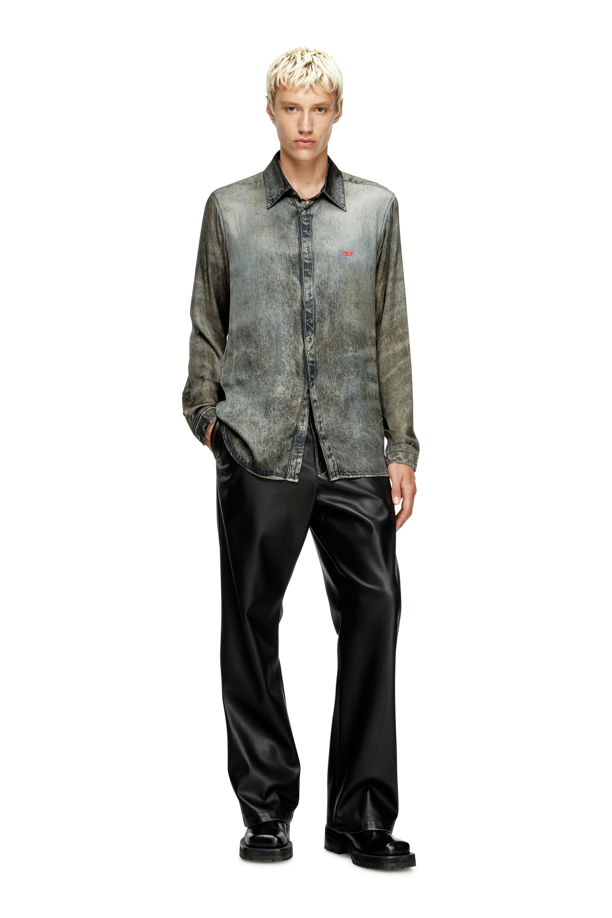 Diesel - S-SIMPLY-LKCT, Camisa de viscosa tipo denim Hombre in Negro - 2