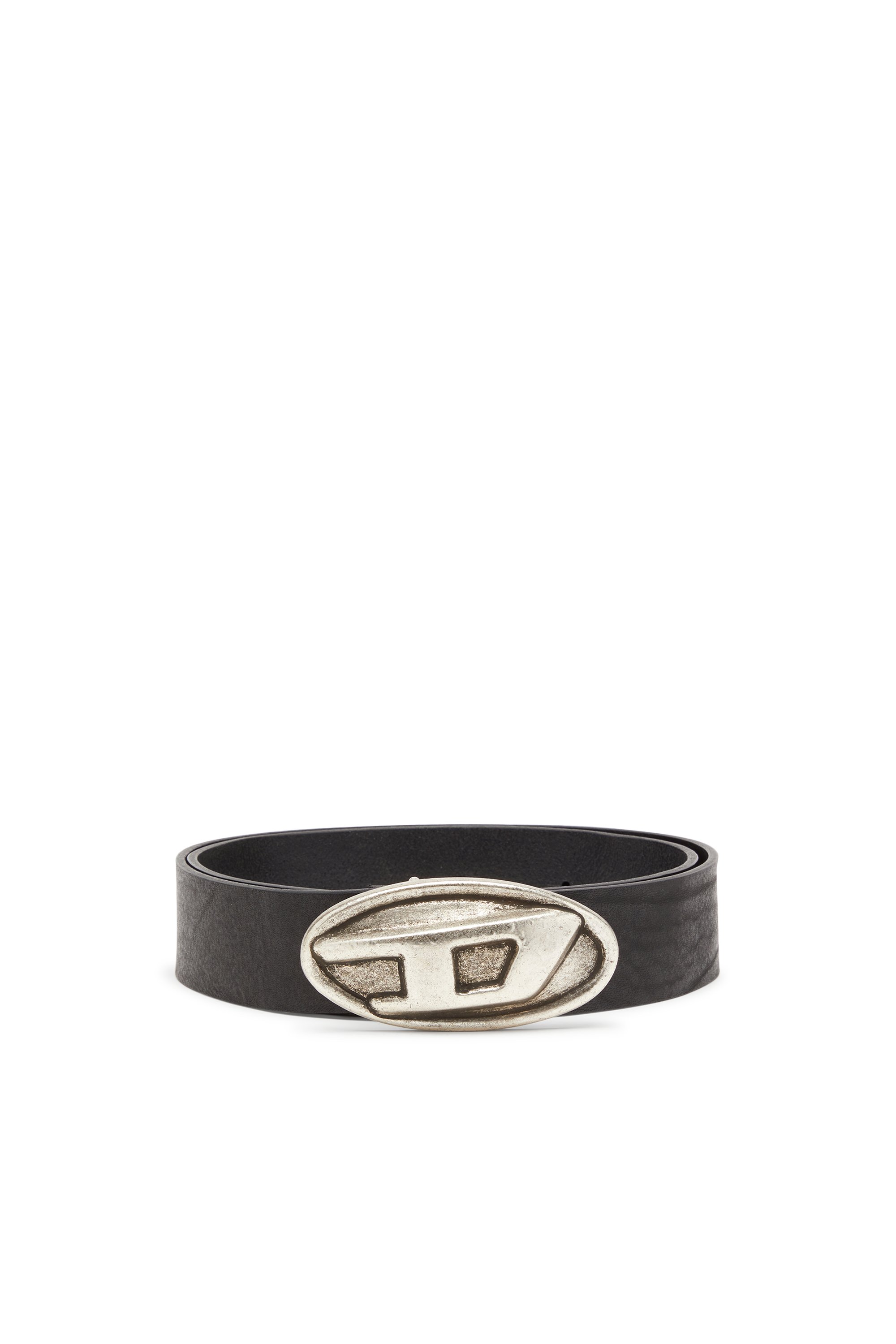 Diesel - B-DOUBLE D, Cinturón de 4 cm con hebilla ovalada en forma de D Hombre in Negro - 1
