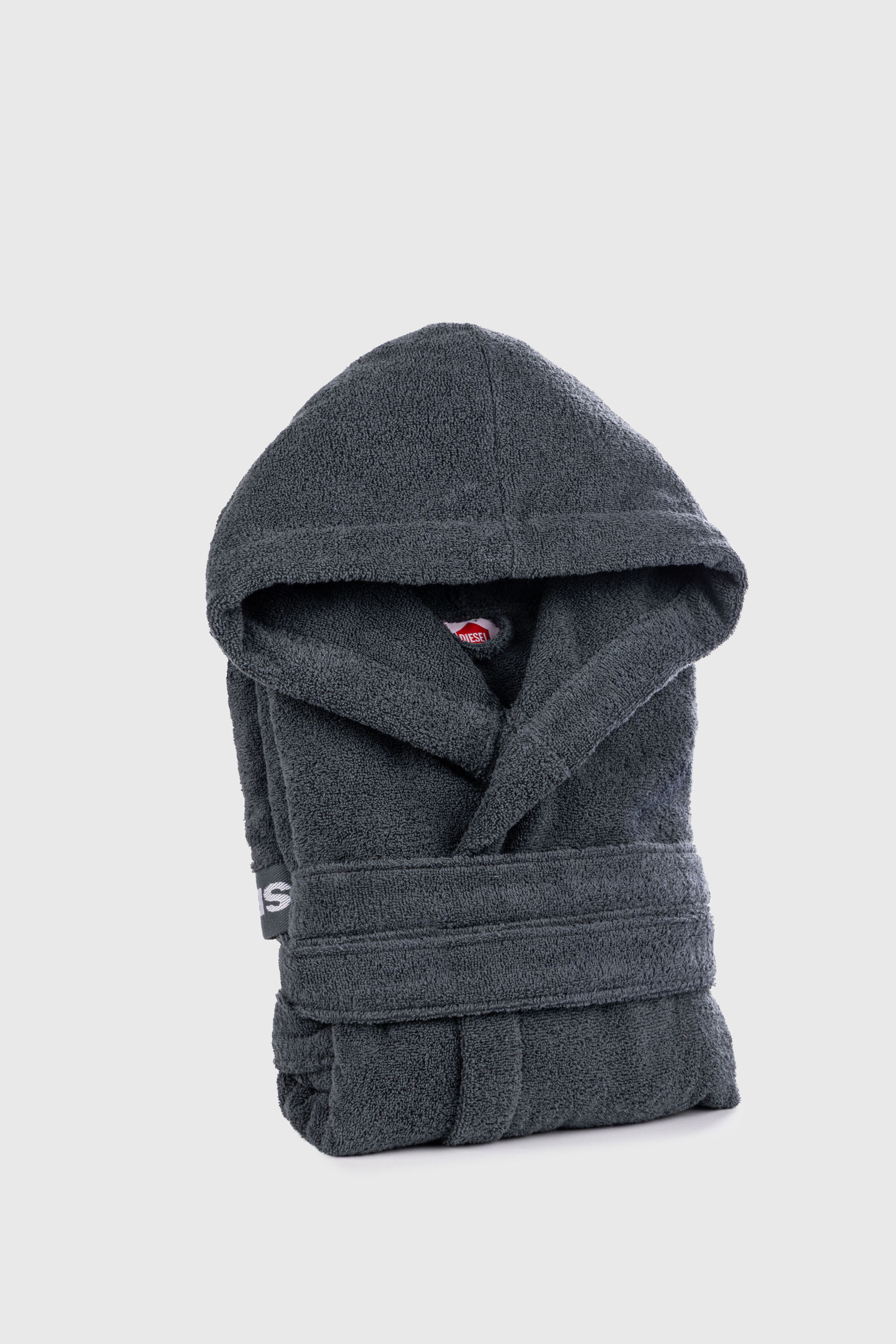 Diesel - 1015101 LOGO-COTTON BATHROBE SIZE S GREY, Albornoz de Felpa de Algod&oacute;n, talla S Unisex in Gris - 1