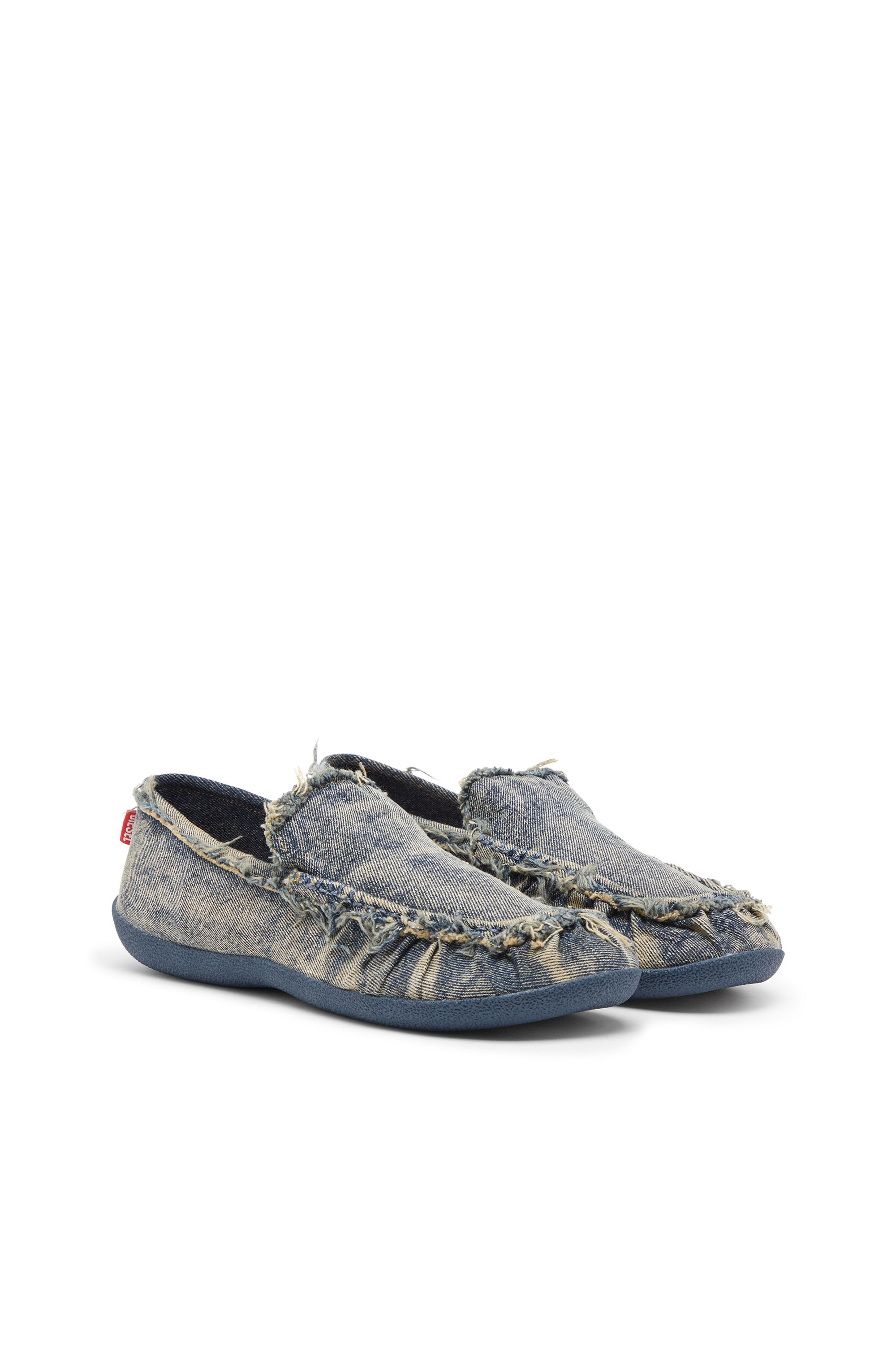 Diesel - D-SHOCK MOC, D-Shock-Mocasines de denim desgastado Hombre in Azul marino - 2
