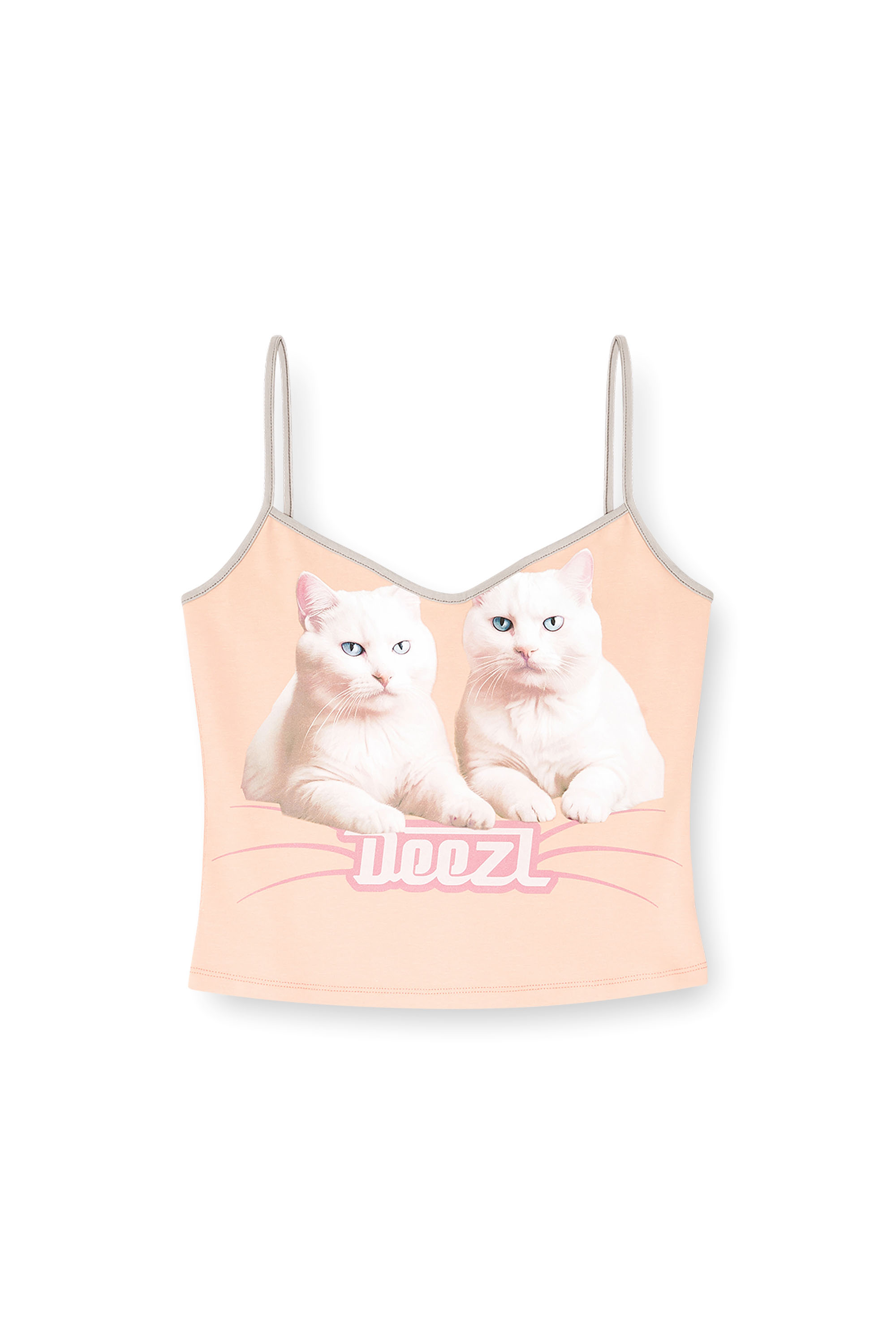 Diesel - T-TOP-R2, Top de algodón con tirantes finos Mujer in Rosa - 3