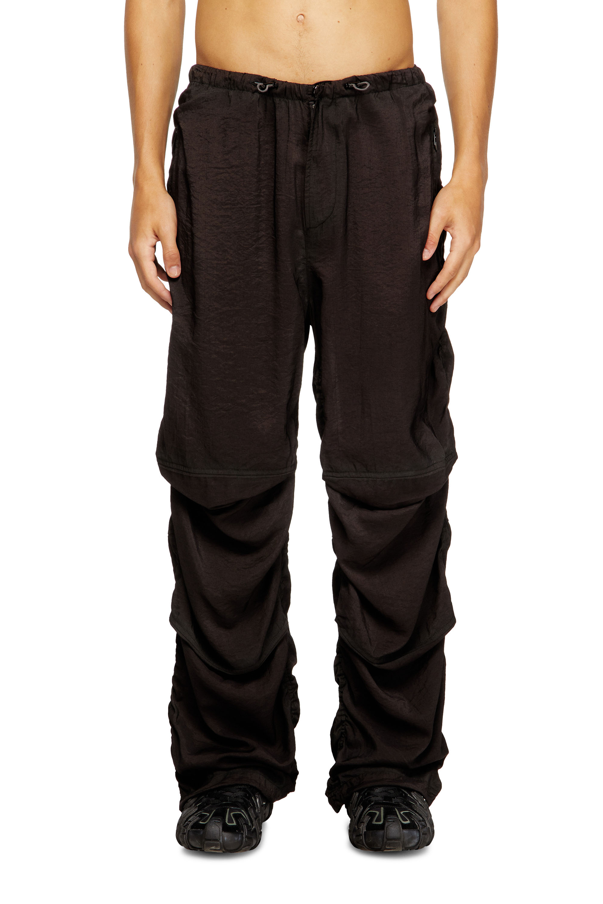 Diesel - P-DAILY, Pantalones utility en tela ligera y arrugada Hombre in Negro - 1