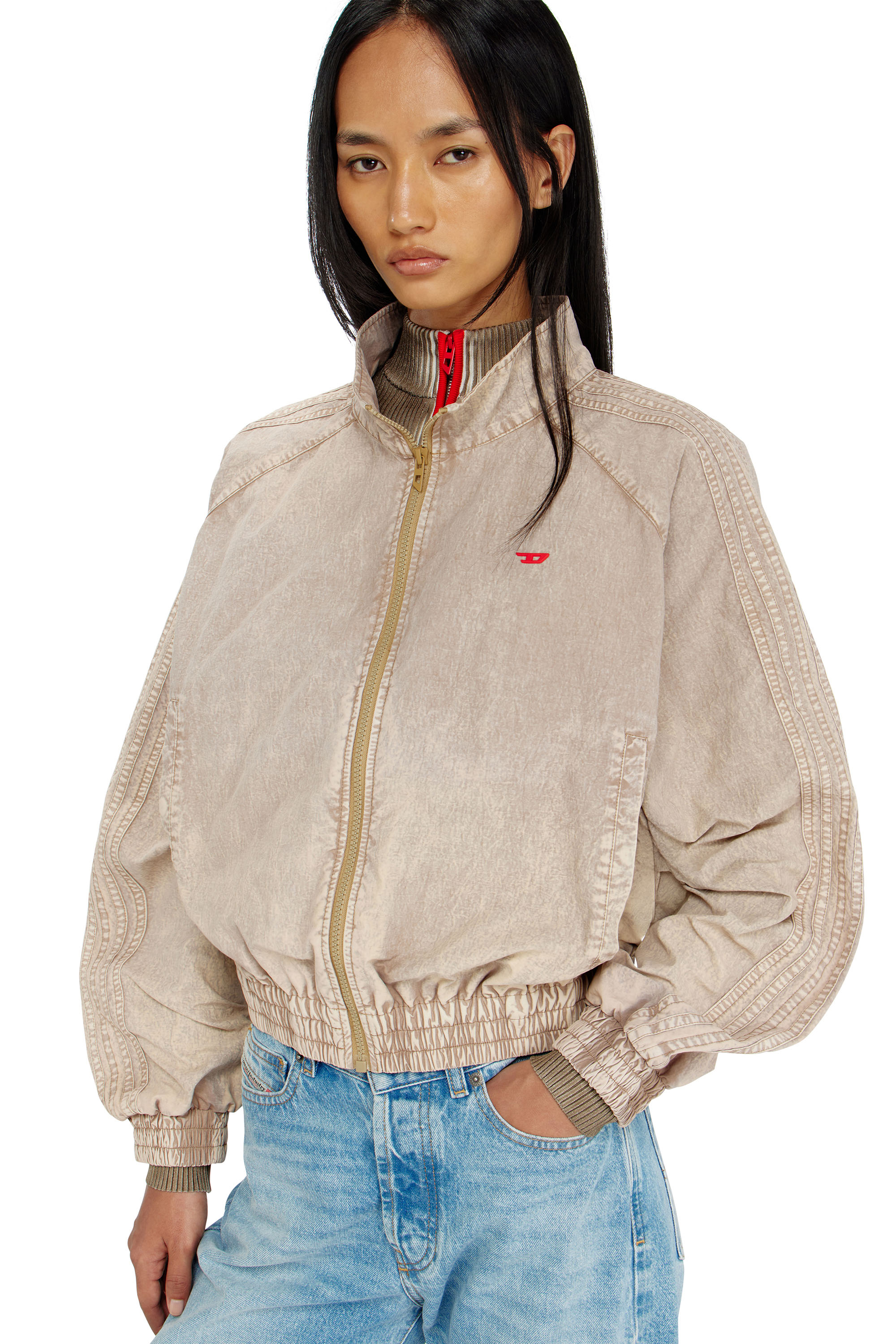 Diesel - G-ARDEN, Woman's Windbreaker in treated Taslan in Beige - 5