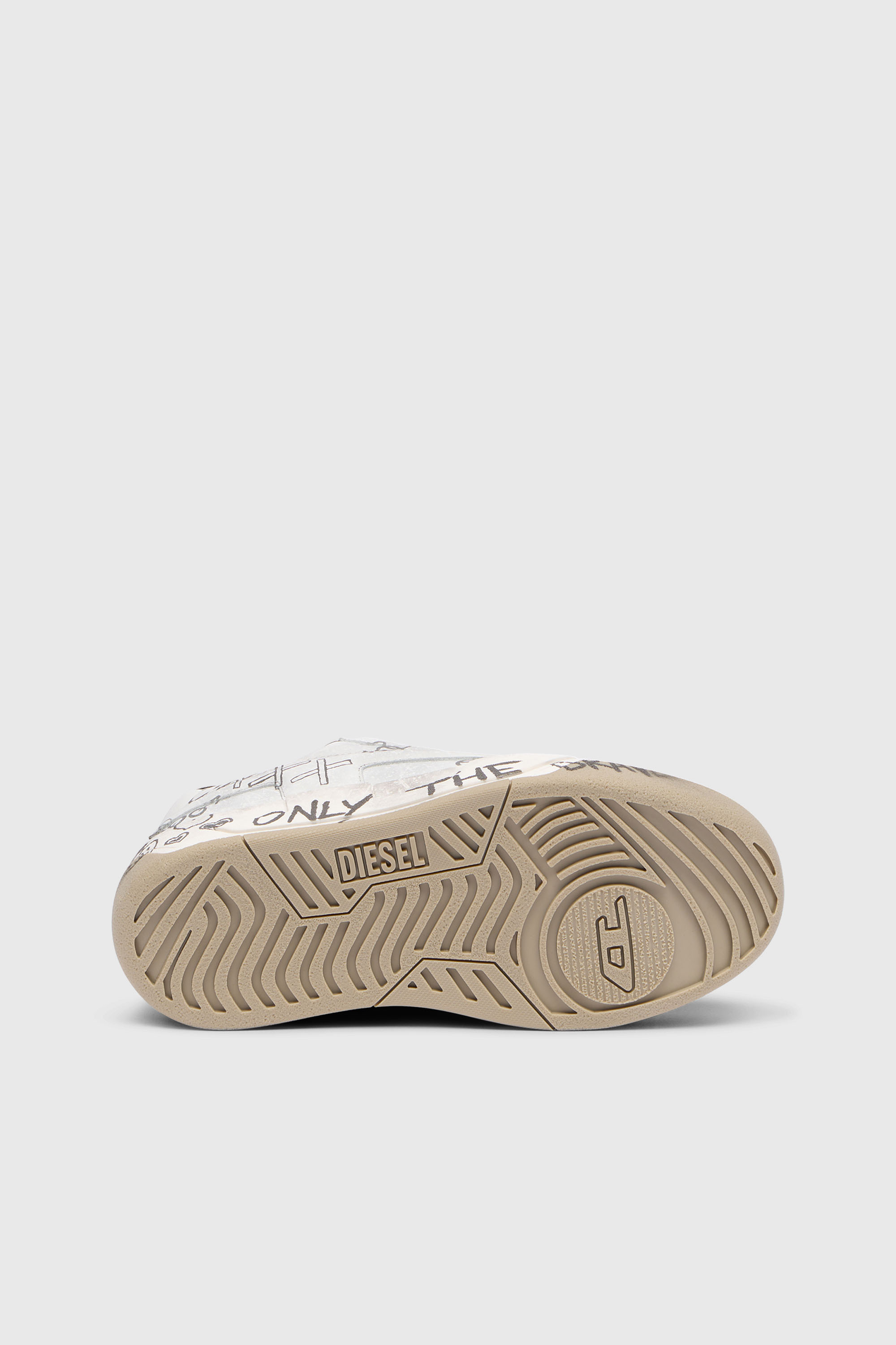Diesel - S-D-OLLIE LOW W, D-Ollie-Zapatillas de cuero con estampado de grafiti Mujer in Blanco - 5