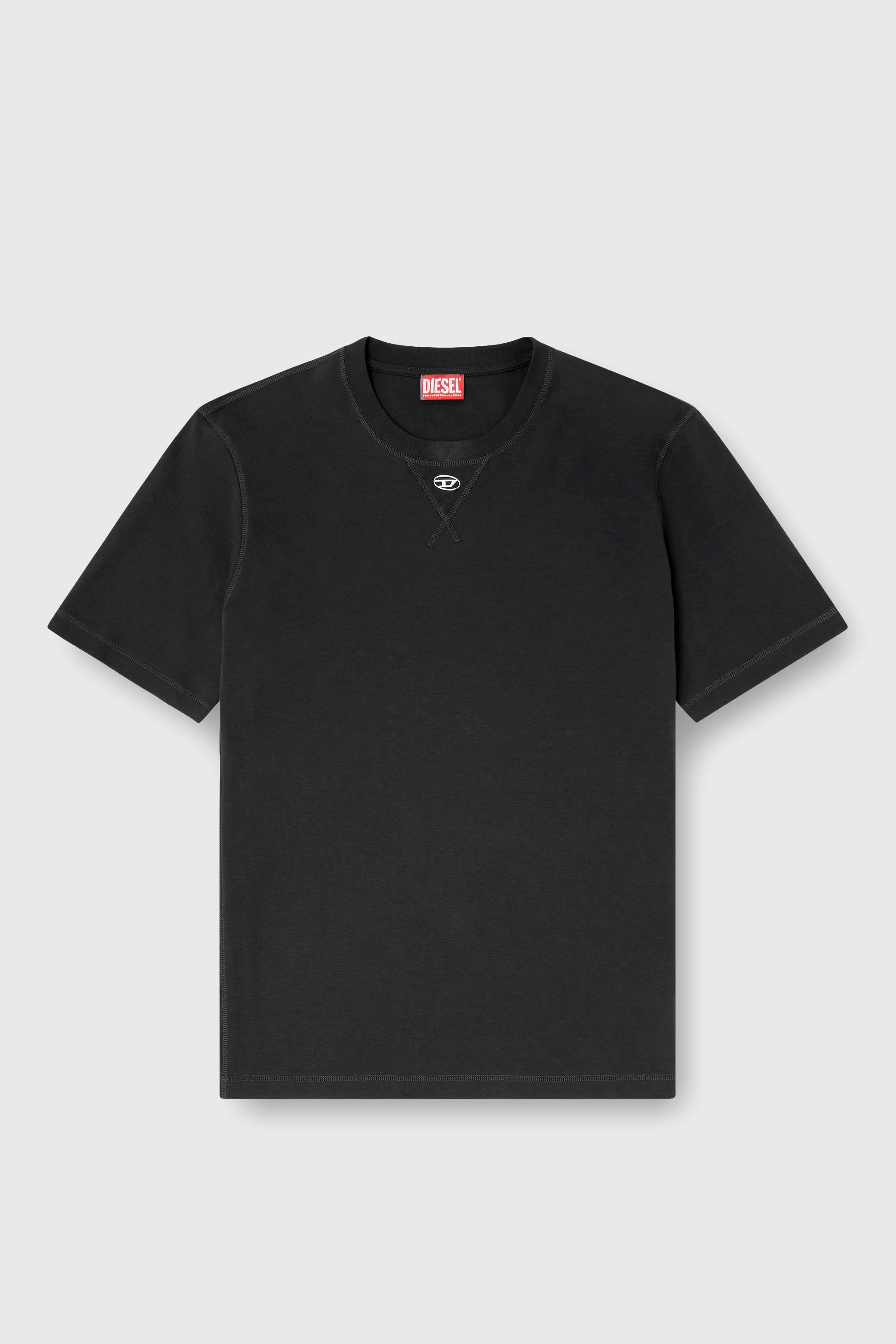 Diesel - T-MADJUST-TR, Camiseta regular con cuello redondo y Oval D Hombre in Gris - 2