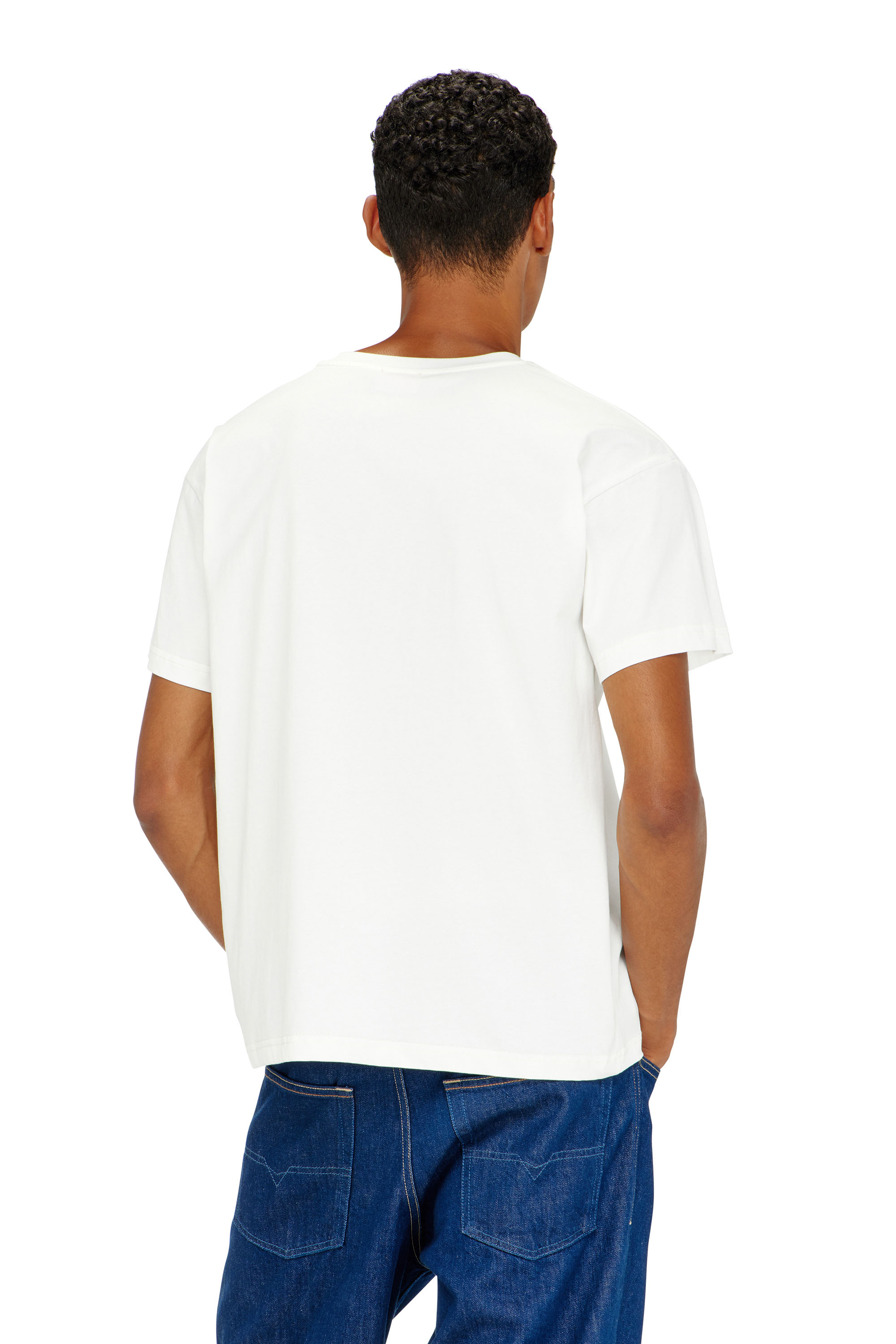 Diesel - T-NORM-PIPING, Camiseta con ribete en contraste Hombre in Blanco - 4