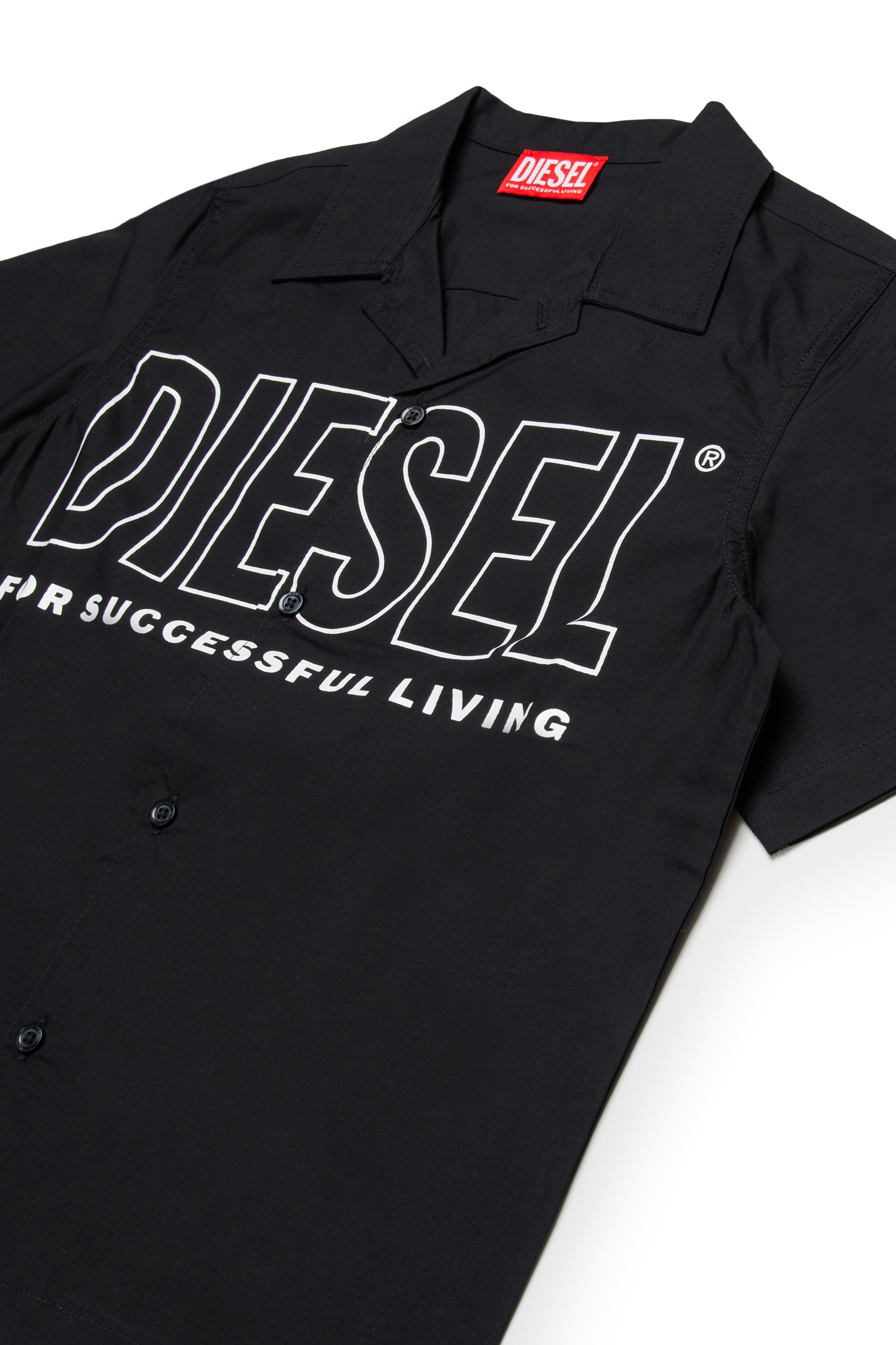 Diesel - MCDRID, Camisa de algod&oacute;n con mangas cortas Hombre in Negro - 3