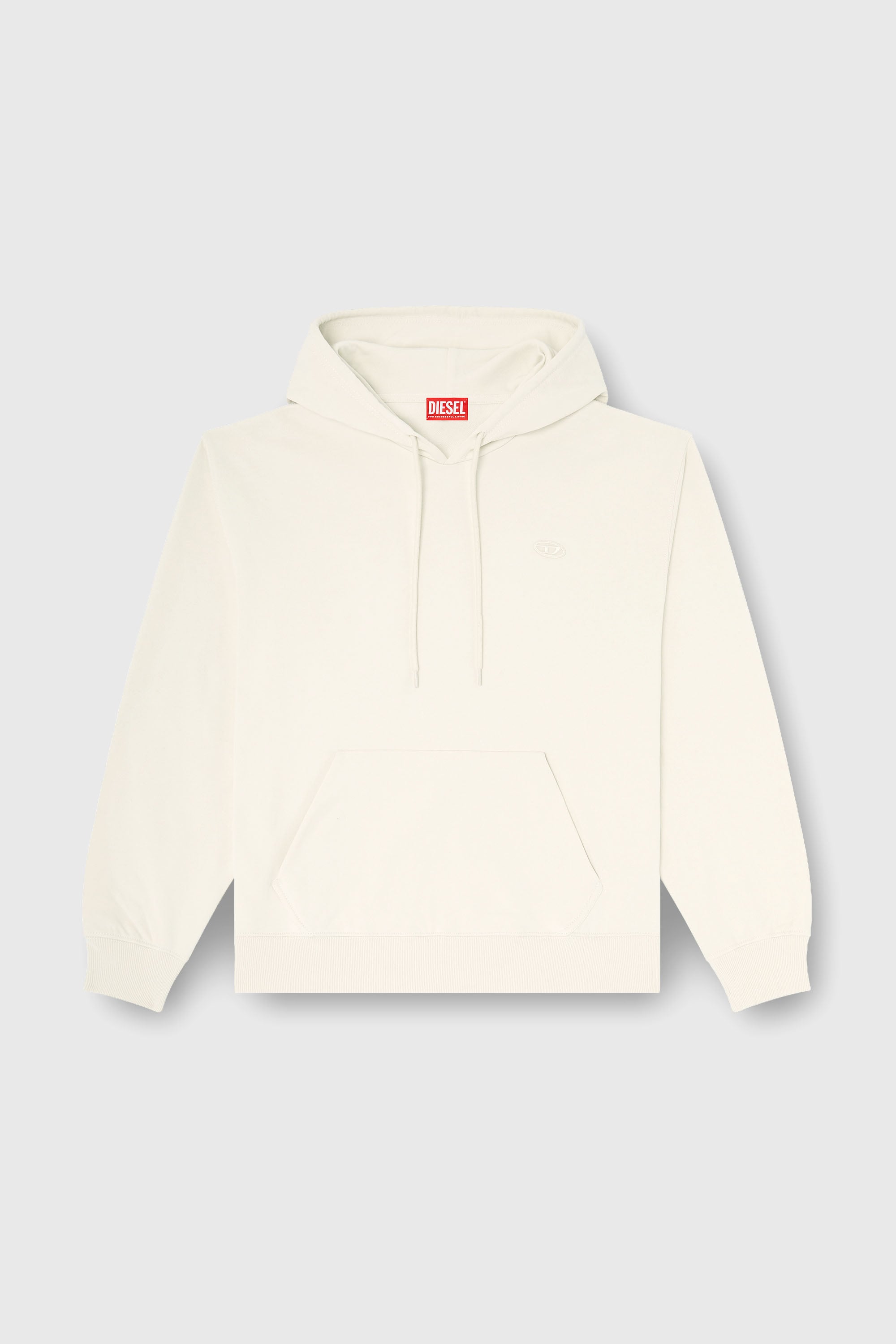 Diesel - S-LUK-H-MOON-T92, Sudadera con capucha con logotipo Oval D Hombre in Blanco - 2
