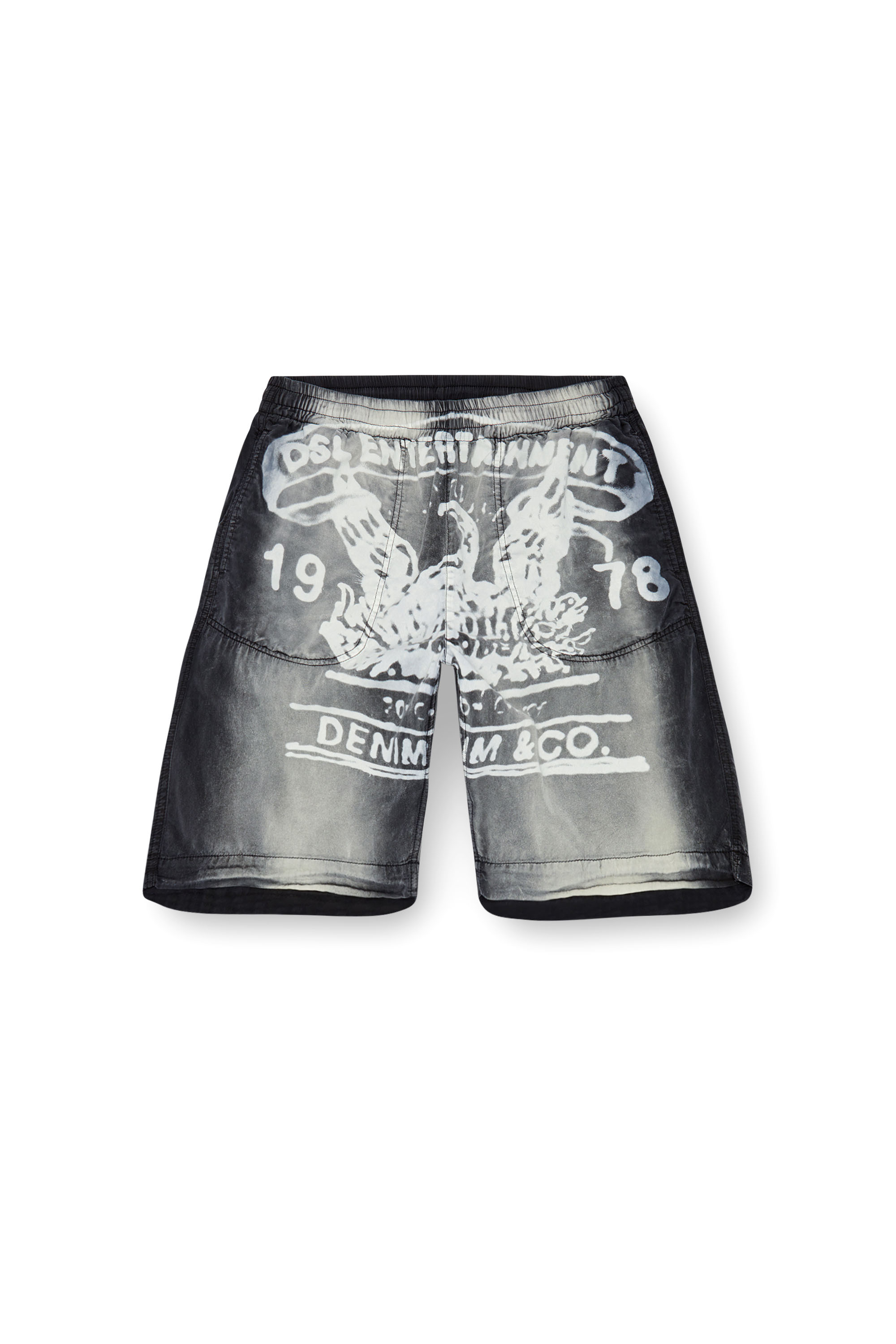 Diesel - P-EEKLO-SHORT, Hombre Pantalones cortos desteñidos con estampado de archivo in Multicolor - Image 3