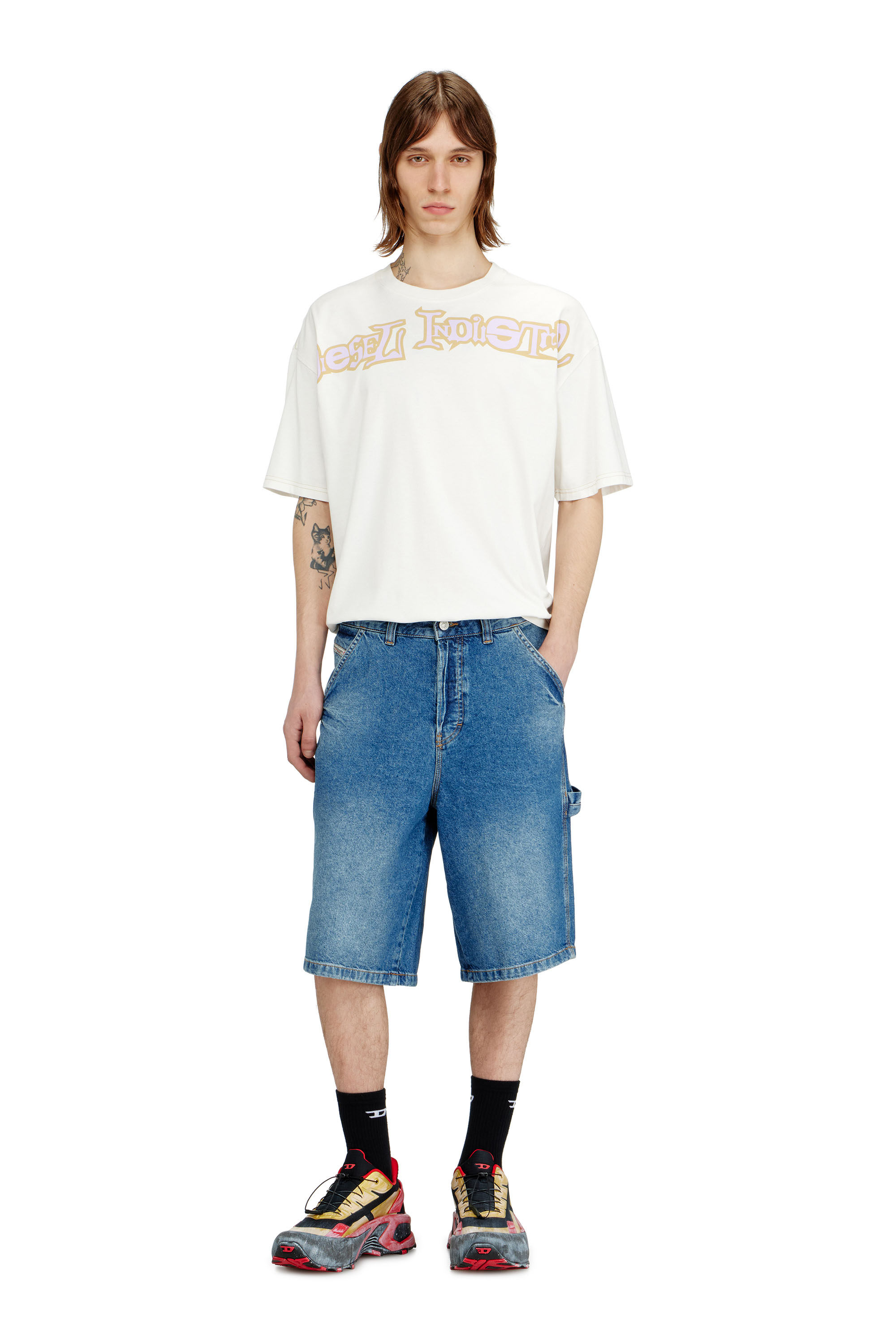 Diesel - D-LIVERY-W-SHORT, Pantalones cortos vaqueros de estilo utilitario Hombre in Azul marino - 2