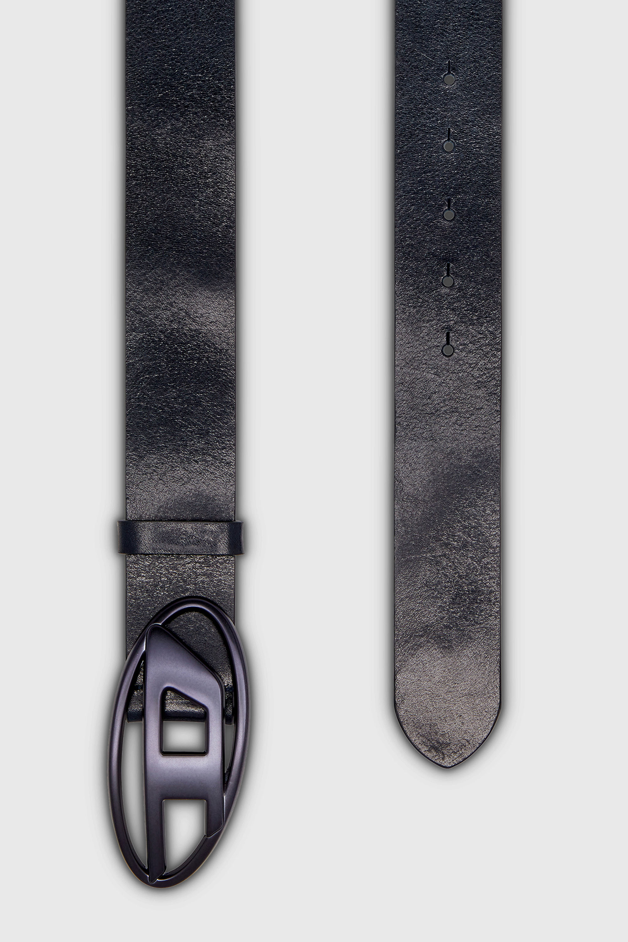 Diesel - B-1DR, Cintur&oacute;n 3.9 cm de cuero con hebilla met&aacute;lica Oval D Unisex in Azul marino - 2