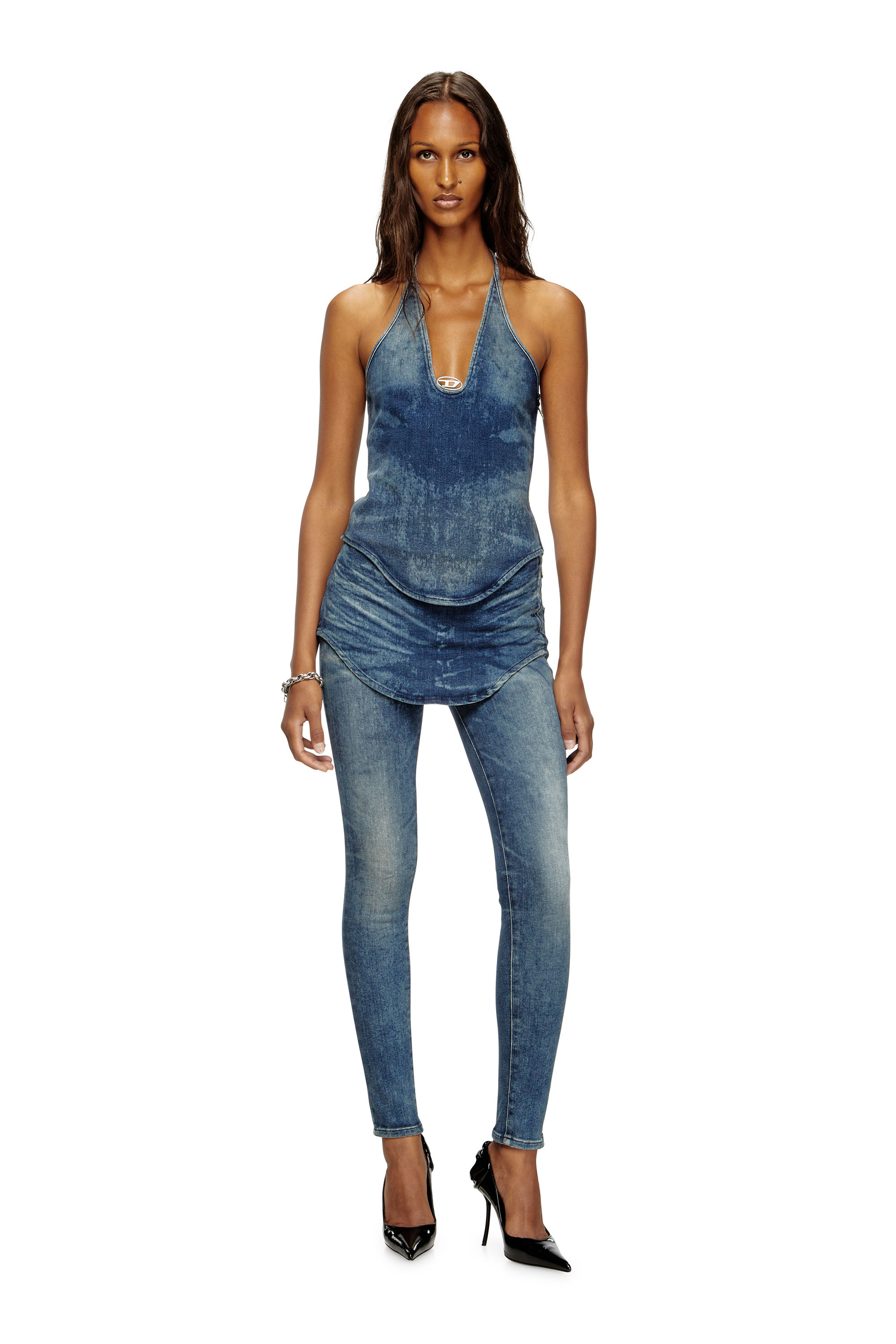 Diesel - Slim Jeans D-Gnol 09M95 Mujer, Azul medio - 2