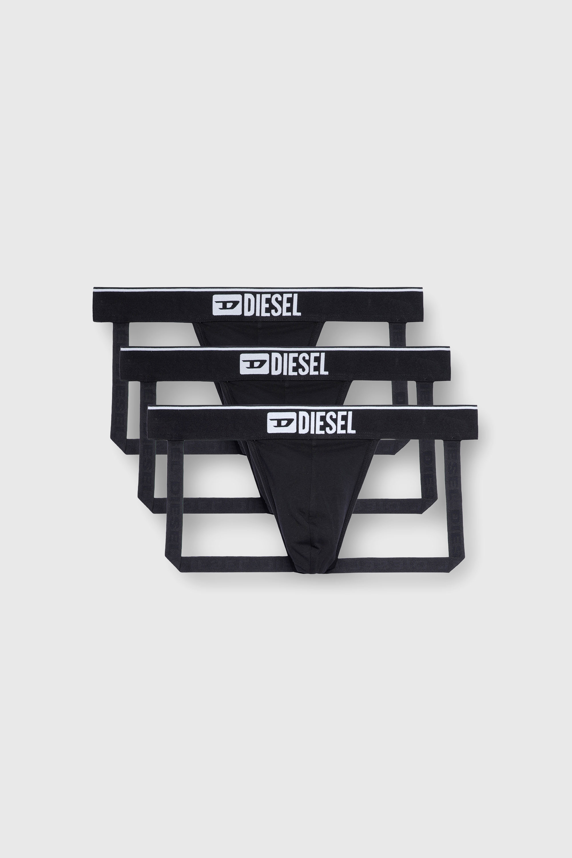 Diesel - UMBR-JOCKYTHREEPACK, Paquete de tres suspensorios con logotipo en la parte delantera Hombre in Negro - 1