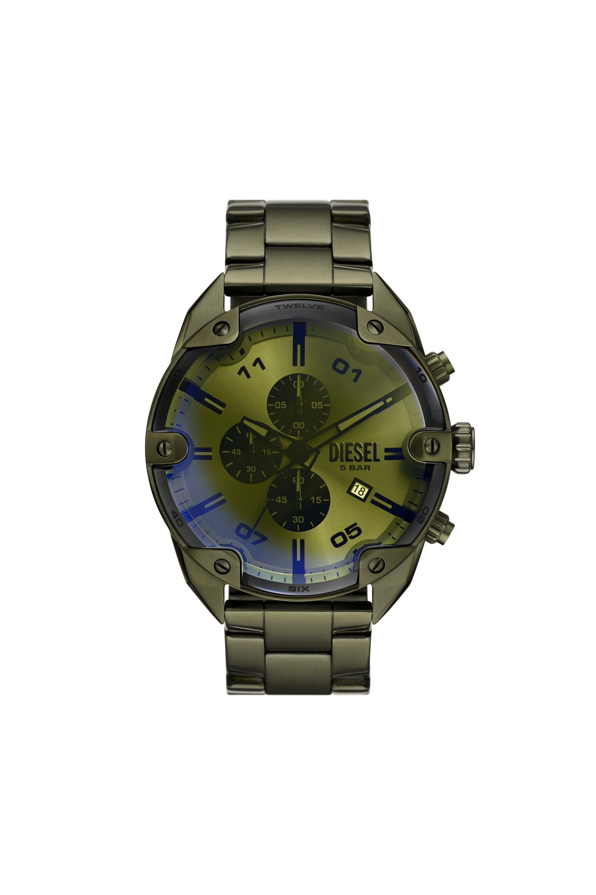 Diesel - DZ4670 WATCH, Reloj Spiked de acero inoxidable verde Hombre in Verde - 1