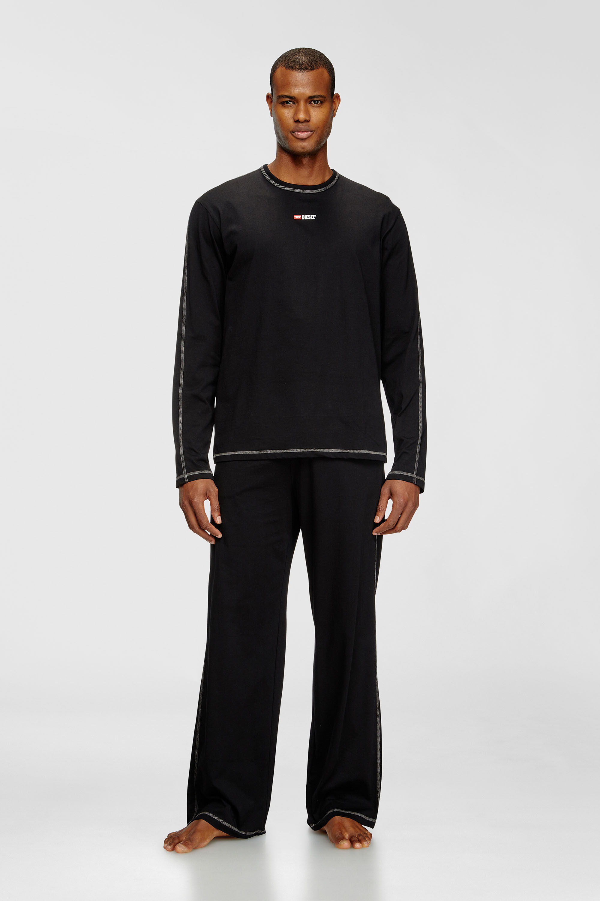 Diesel - SET-NOLAN-D-CORE, Pijama de punto de algod&oacute;n Hombre in Negro - 1
