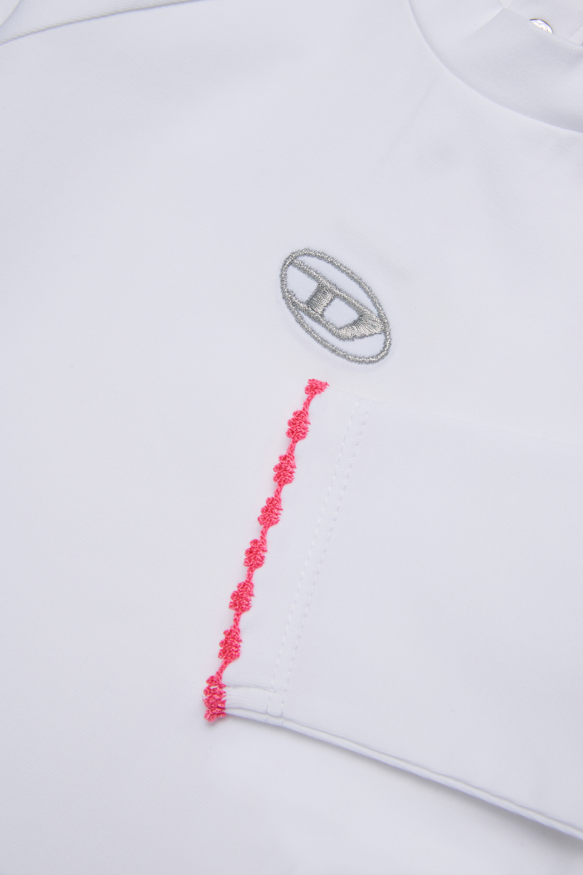 Diesel - TRESPYB, Camiseta de algodón con logo bordado Mujer in Blanco - 4