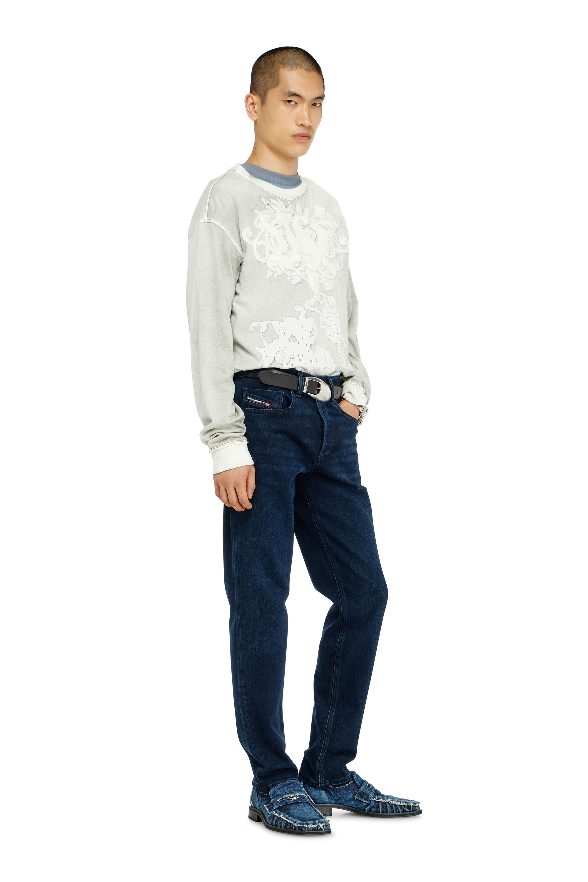Diesel - Regular Jeans 2023 D-Finitive 0KBBJ Hombre, Azul Oscuro - 3