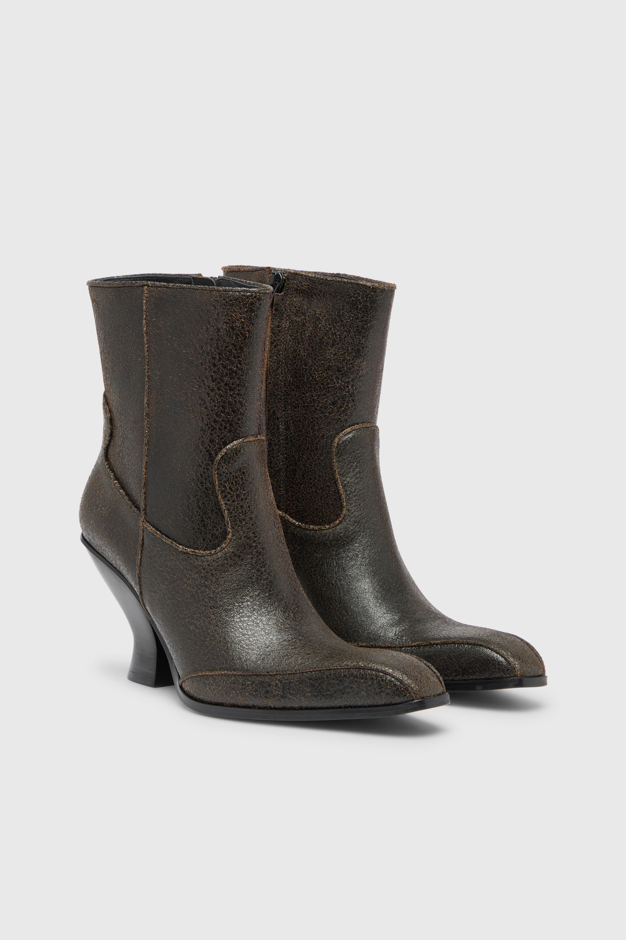 Diesel - D-LUFFY-75-AB, D-Luffy - Botines de piel craquelada Mujer in Marr&oacute;n - 2