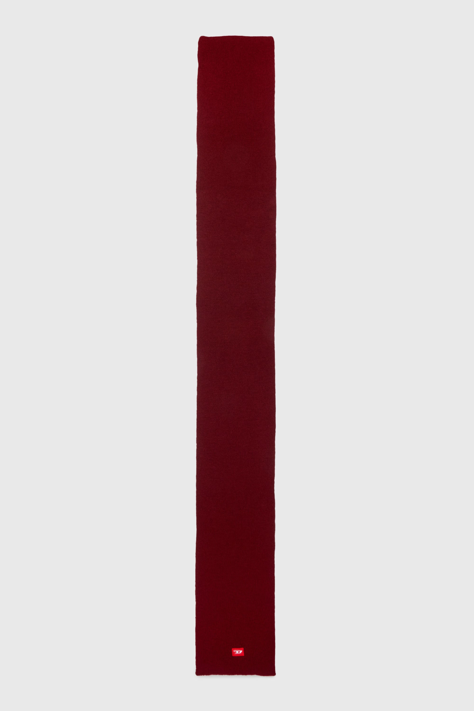 Diesel - RLOT, Bufanda de mezcla de lana con parche de logo D Unisex in Rojo - 2