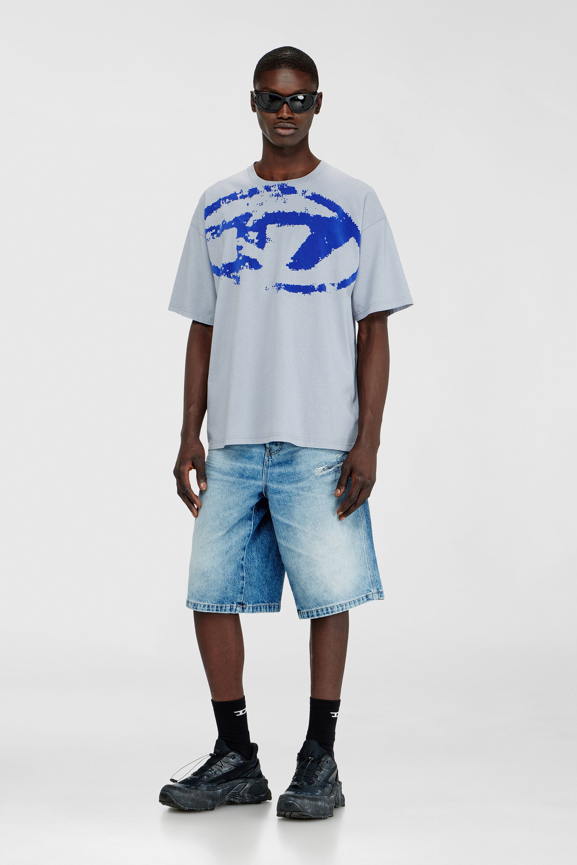 Diesel - T-BOXT-N14, Camiseta con logotipo desgastado en relieve Hombre in Azul marino - 2