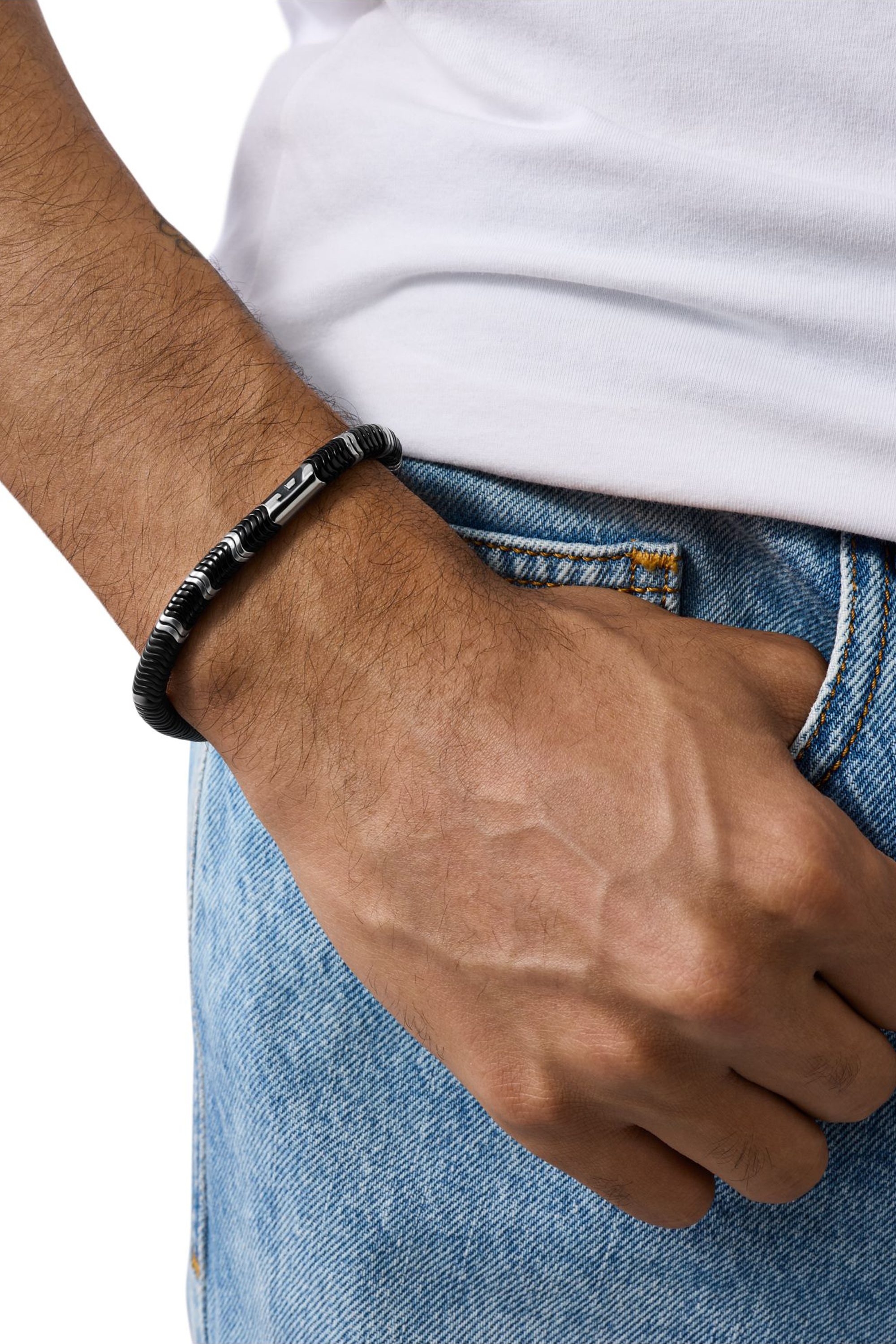 Diesel - DX1574931 JEWEL, Pulsera con cuentas de hematita Unisex in Negro - 3