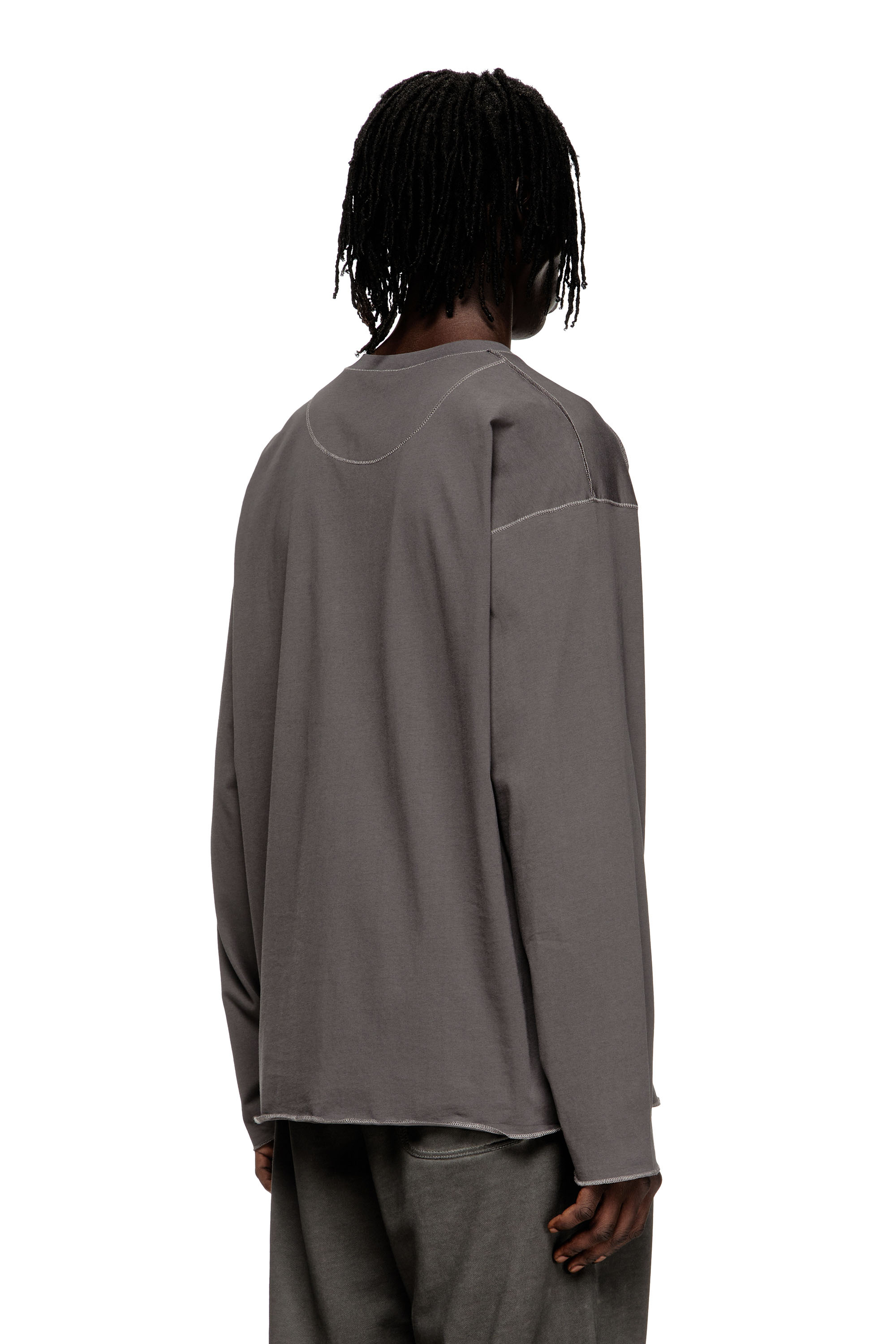 Diesel - T-CRAHOR-BOXT-LS-T1, Camiseta de algodón Hombre in Gris - 4