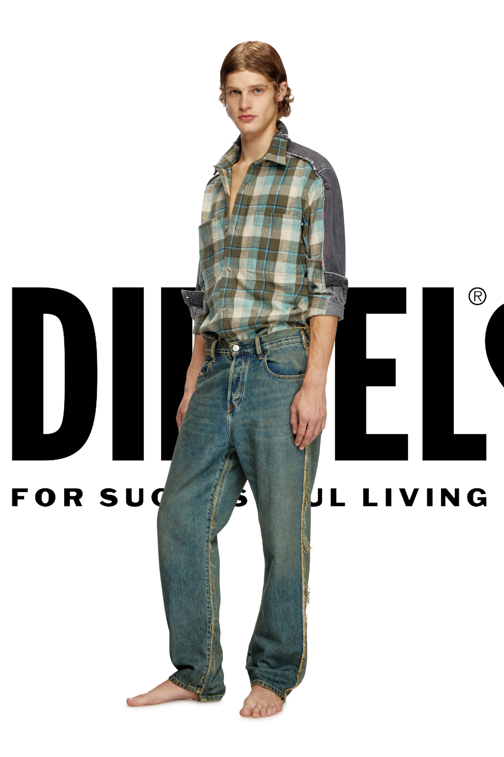 Diesel - Shirt Dieseloves 2B, Camisa de denim y diseño de cuadros Unisex in Multicolor - 2